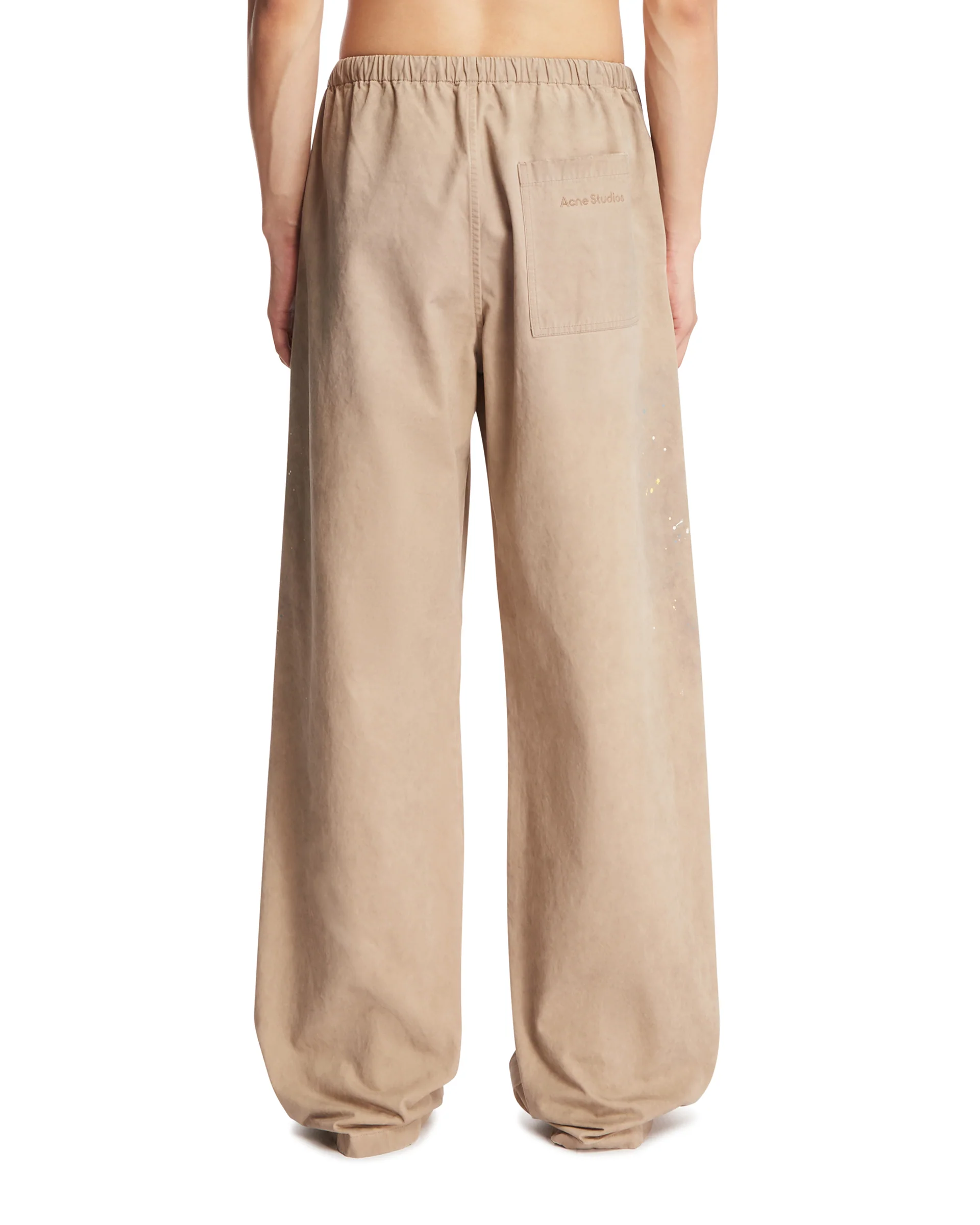 Pantaloni Ampi In Cotone Beige - Image 5