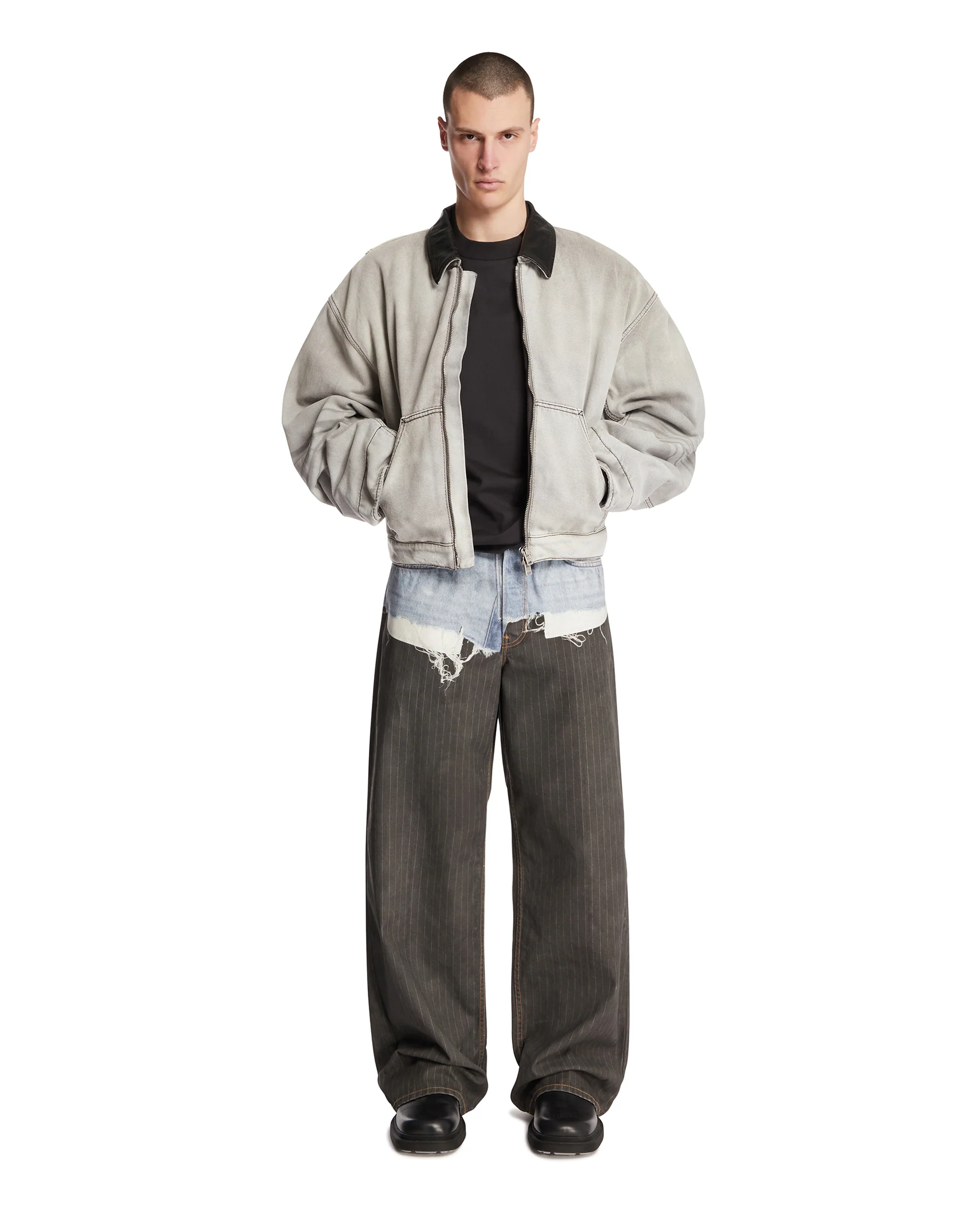 Giacca In Denim Faded Nera - Image 3