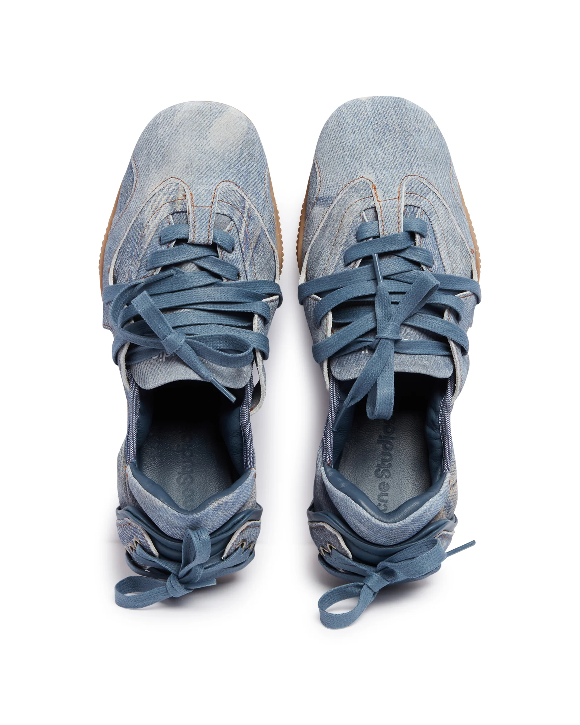 Scarpe Con Lacci In Denim Azzurre - Image 3
