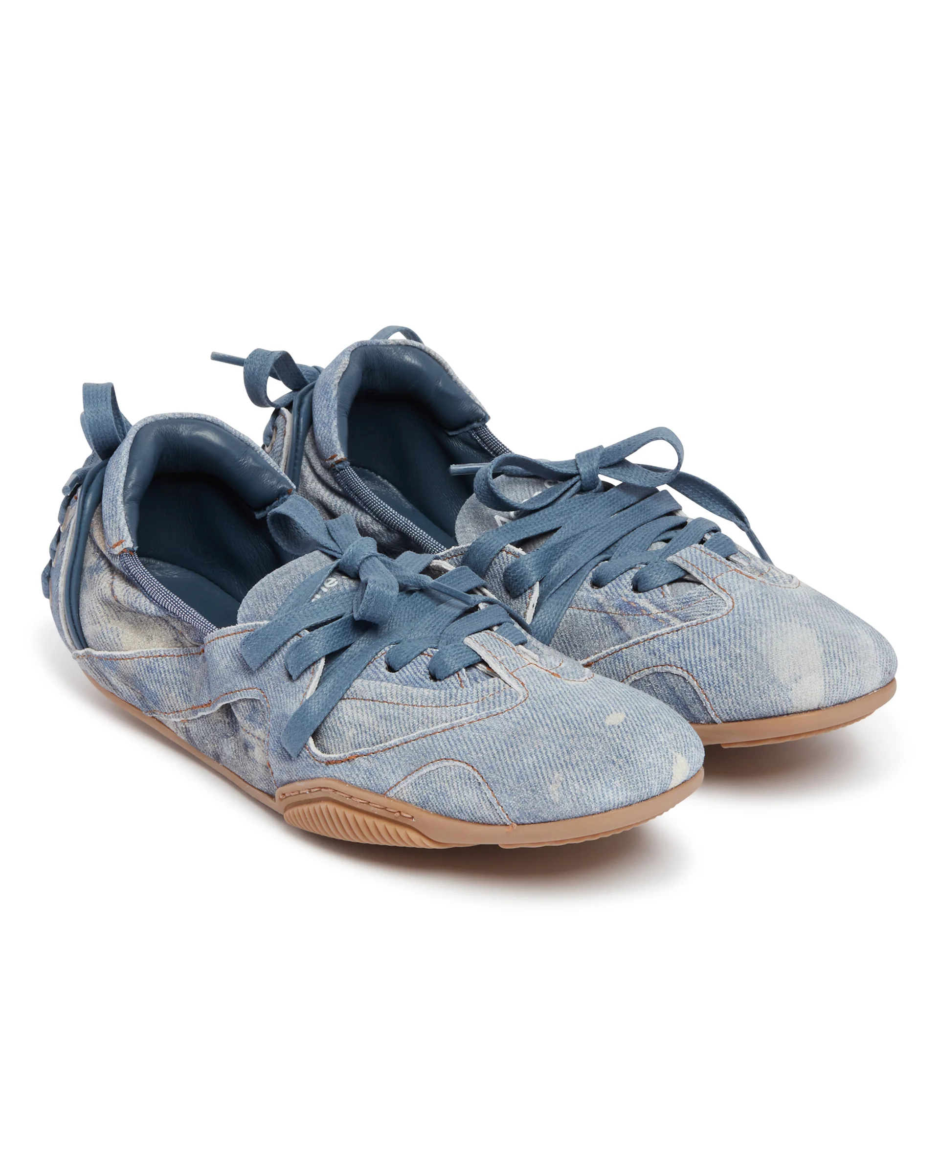 Scarpe Con Lacci In Denim Azzurre - Image 4