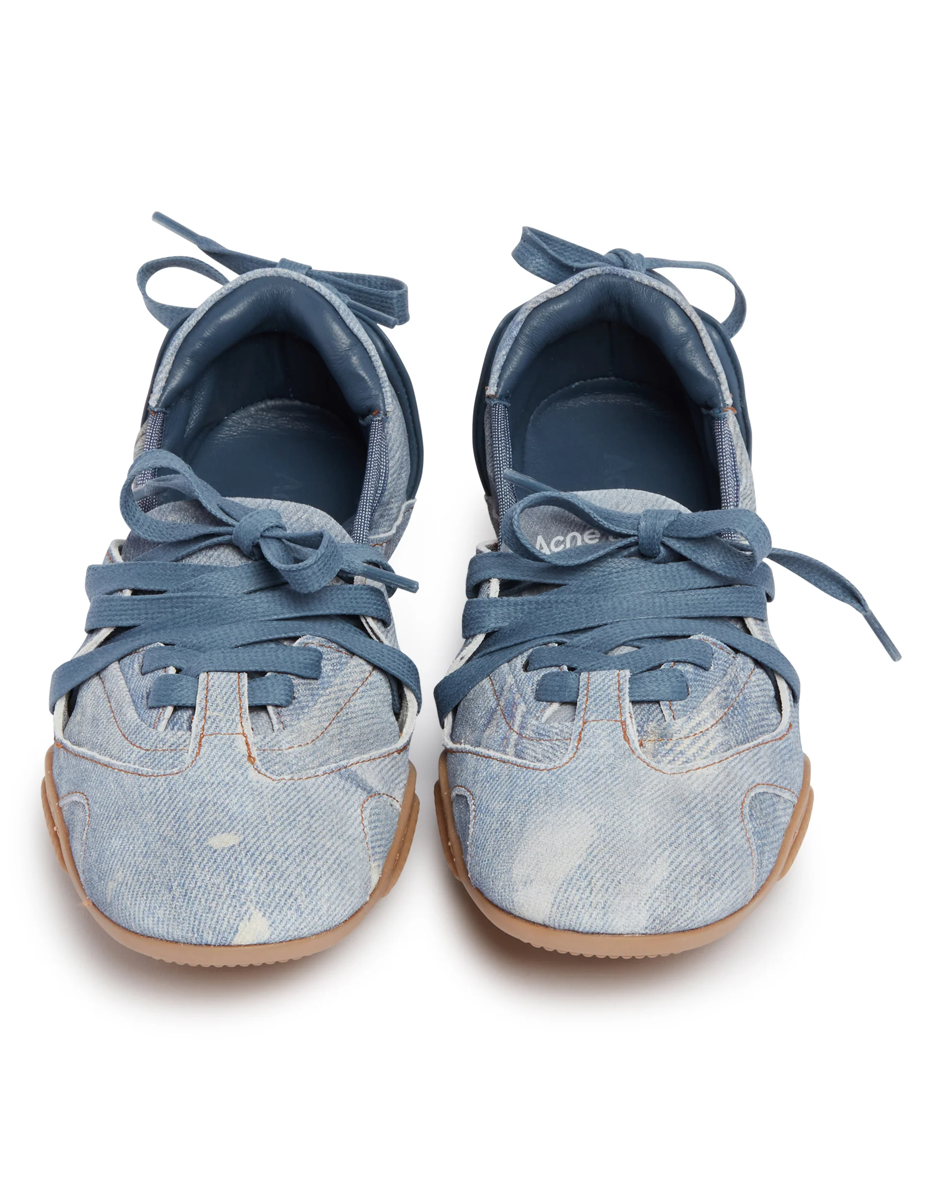 Scarpe Con Lacci In Denim Azzurre - Image 5
