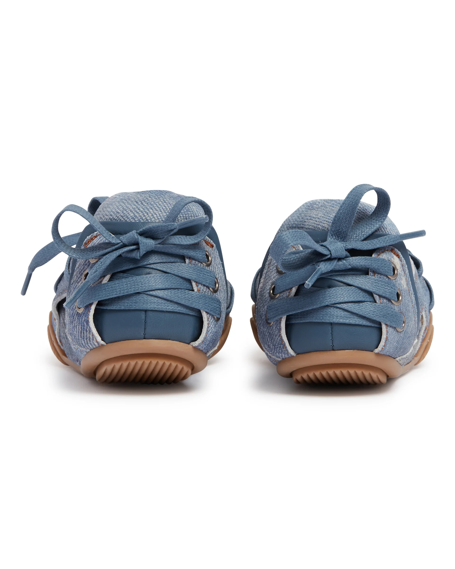 Scarpe Con Lacci In Denim Azzurre - Image 6