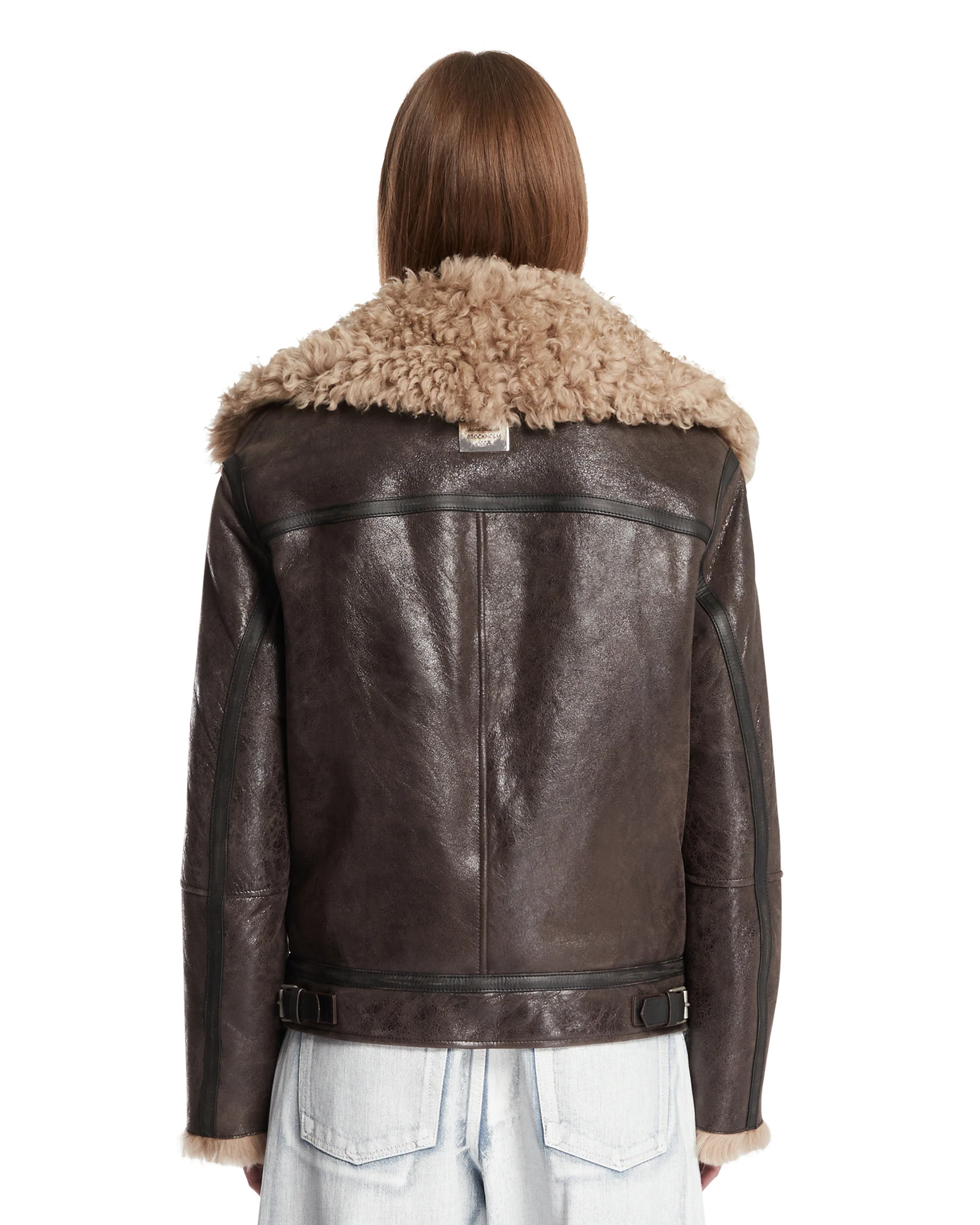 Shearling Jacket In Pelle Marrone - Image 5