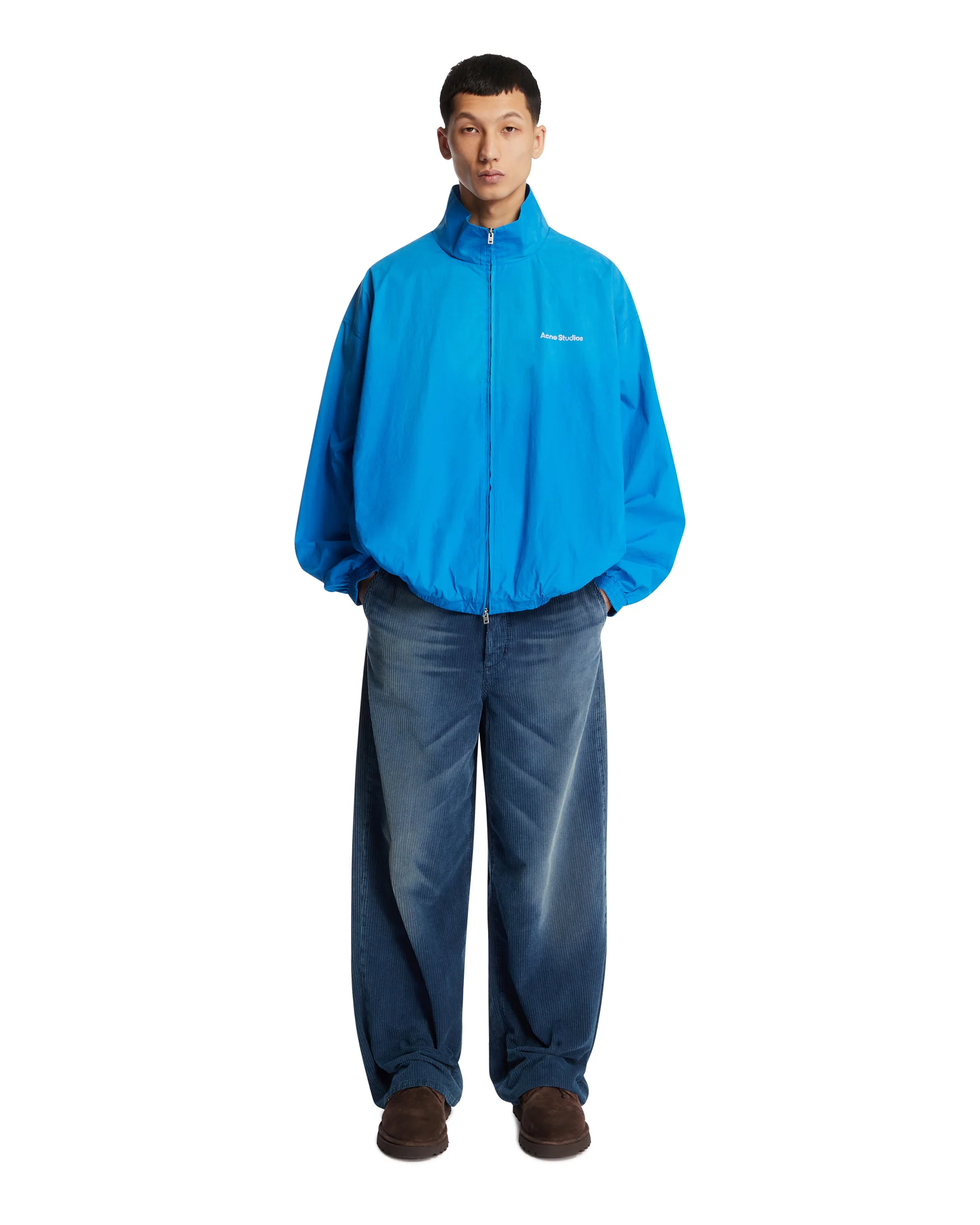 Giacca Zip-Up In Cotone Azzurra - Image 3