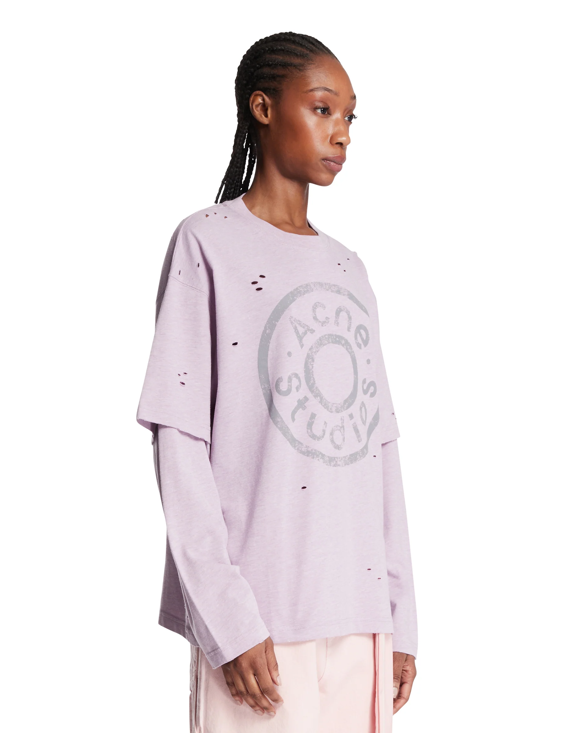 T-Shirt Oversize Con Logo Viola - Image 2