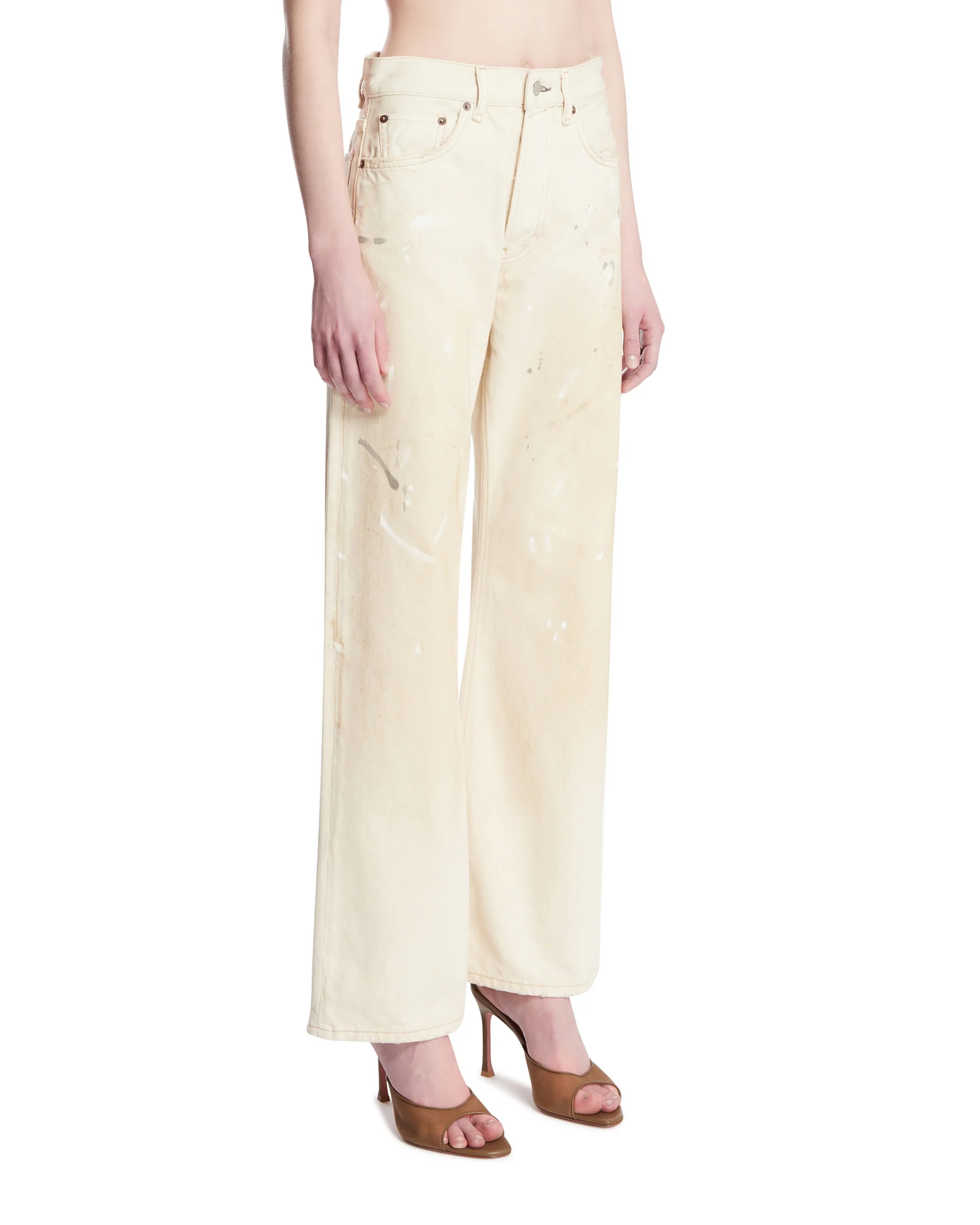 Jeans Con Dettagli Dipinti Bianchi - Image 2