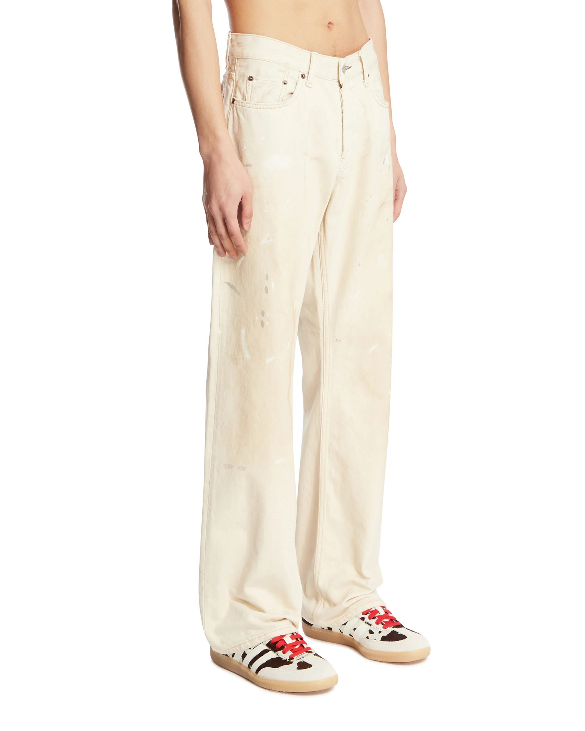 Jeans Con Dettagli Dipinti Bianchi - Image 2