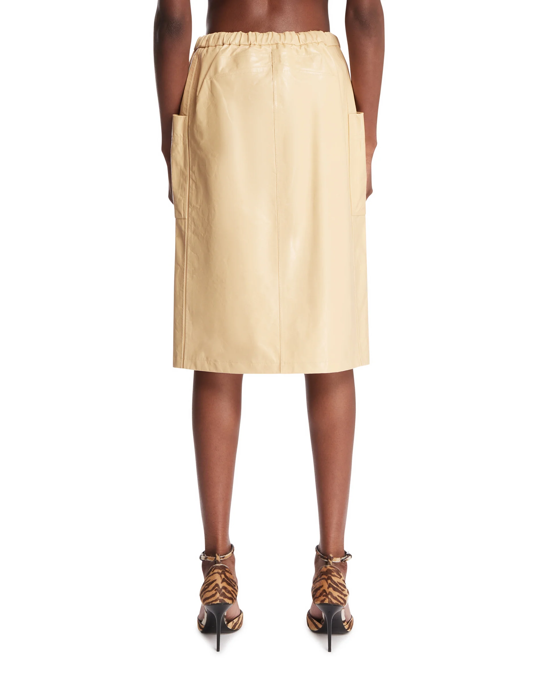 Gonna In Pelle Beige - Image 5