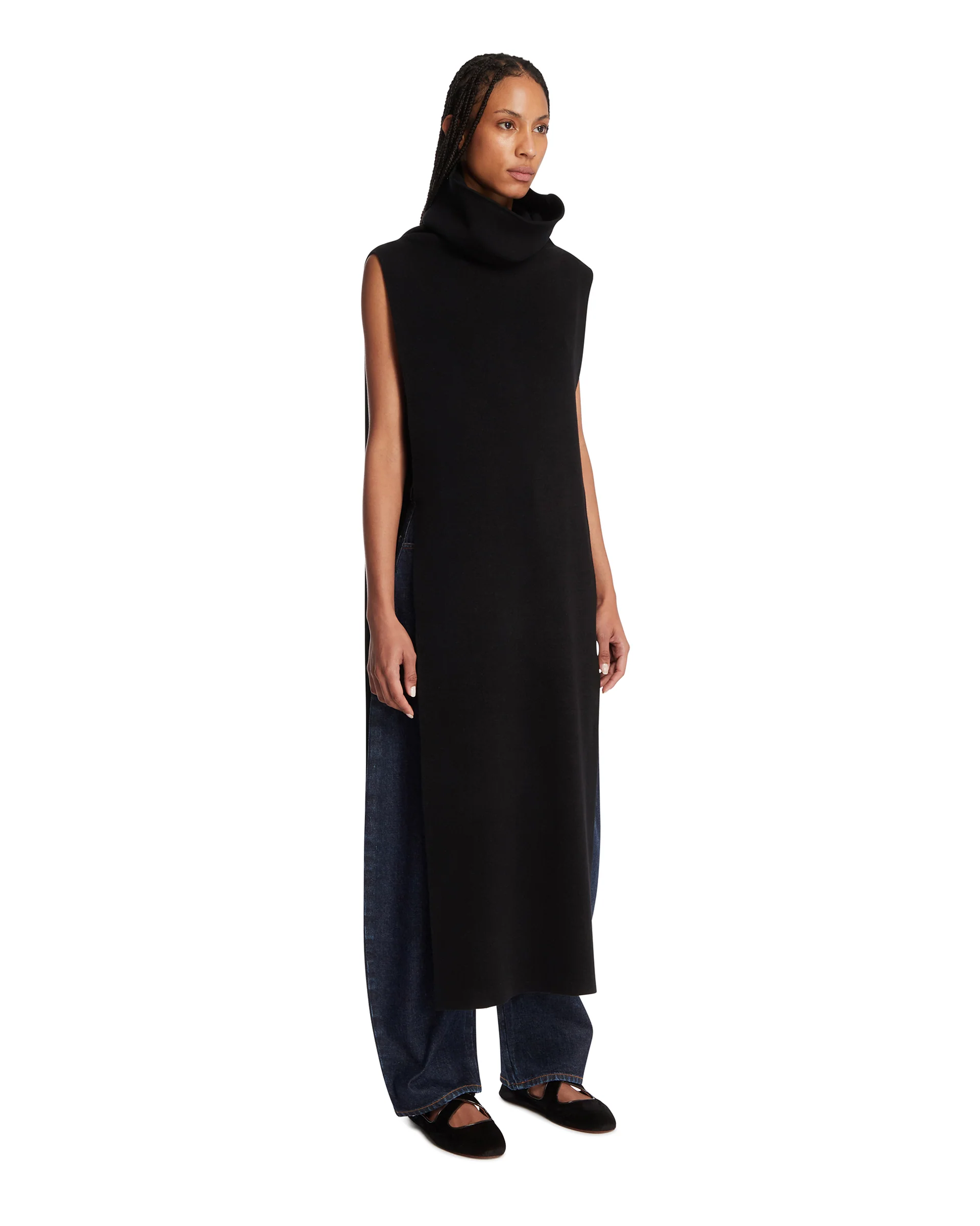 Top Tabard In Cashmere Nero - Image 2