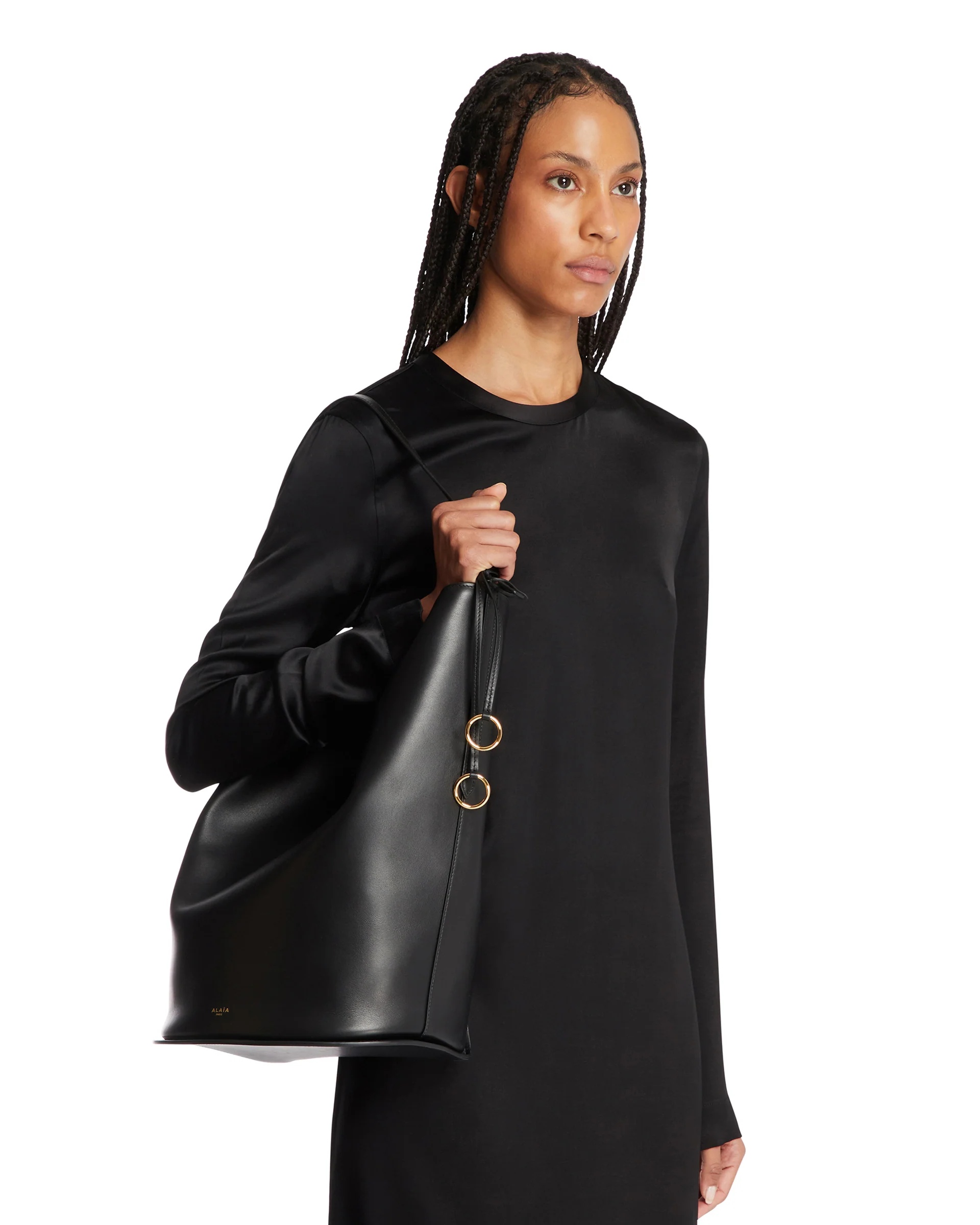 Borsa A Secchiello In Pelle Nera - Image 3