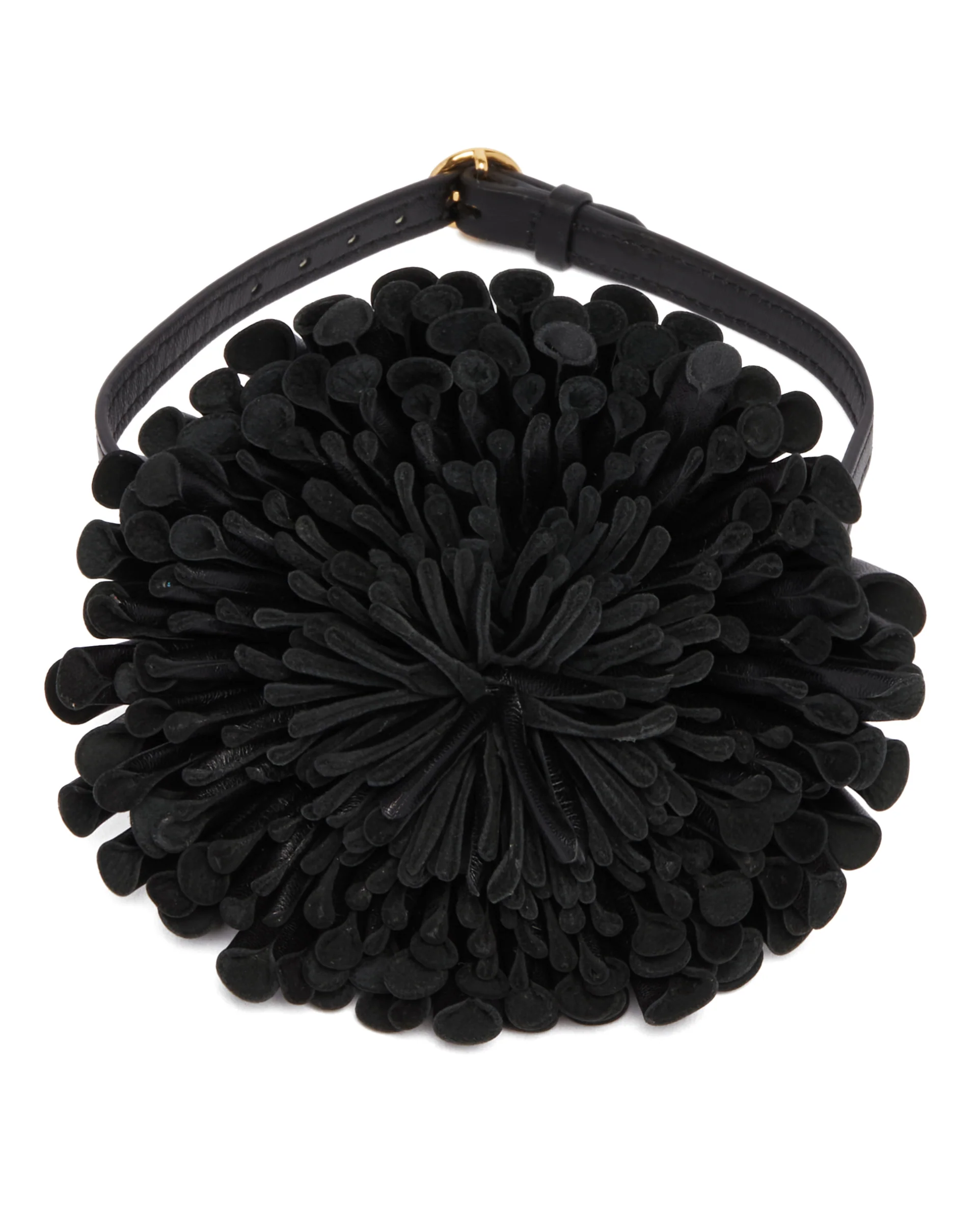 Choker Fiore In Pelle Nero