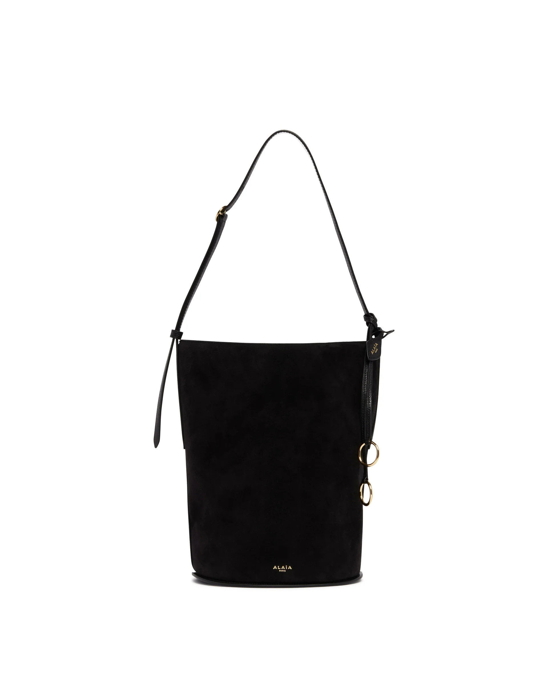Borsa A Secchiello Piccola In Suede Nera