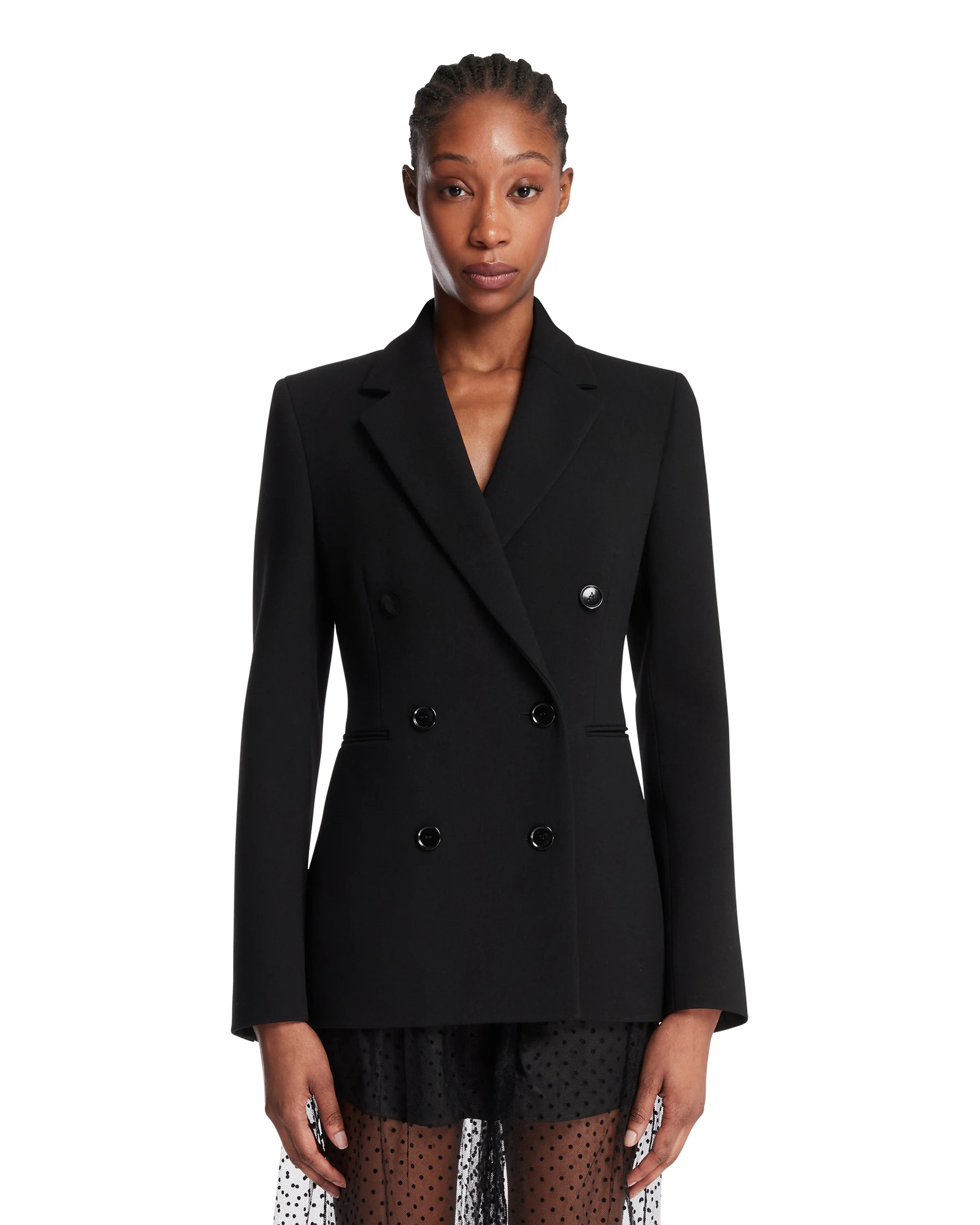 Blazer Sciancrato In Lana Nero