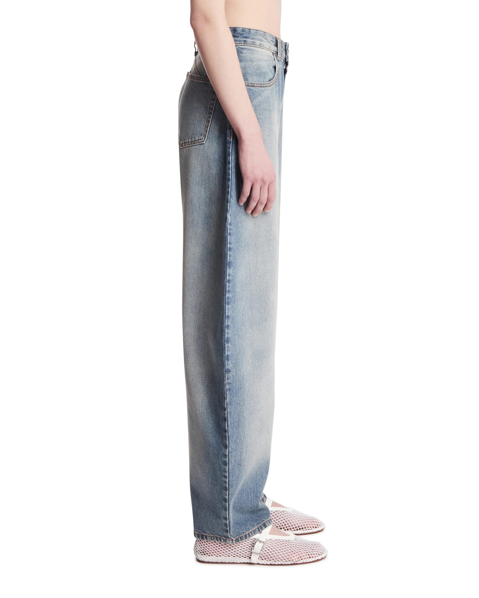 Jeans Arrotondati A Vita Bassa Blu - Image 4