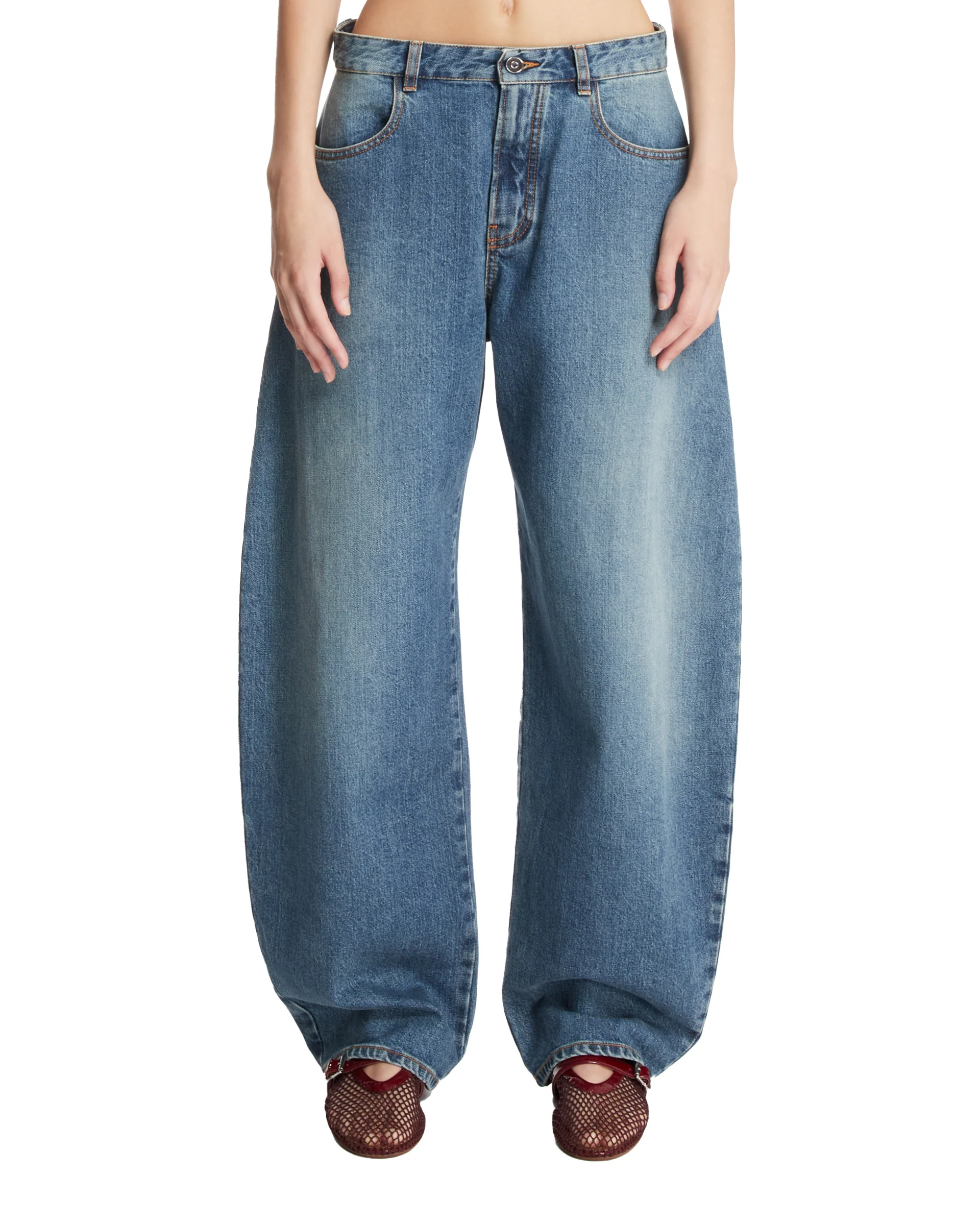 Jeans Arrotondati Ampi Blu