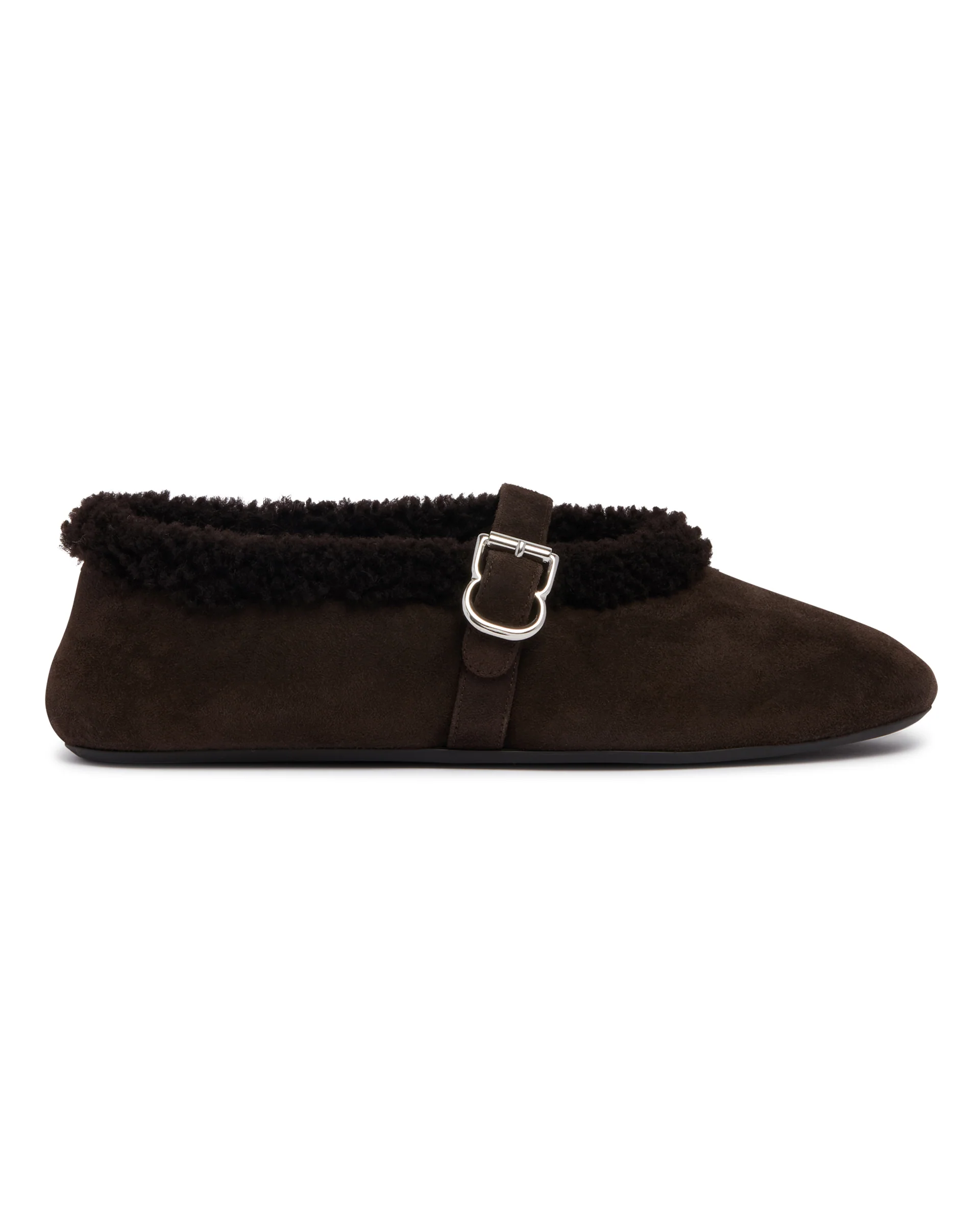 Ballerine Flat In Shearling Marroni - Image 2