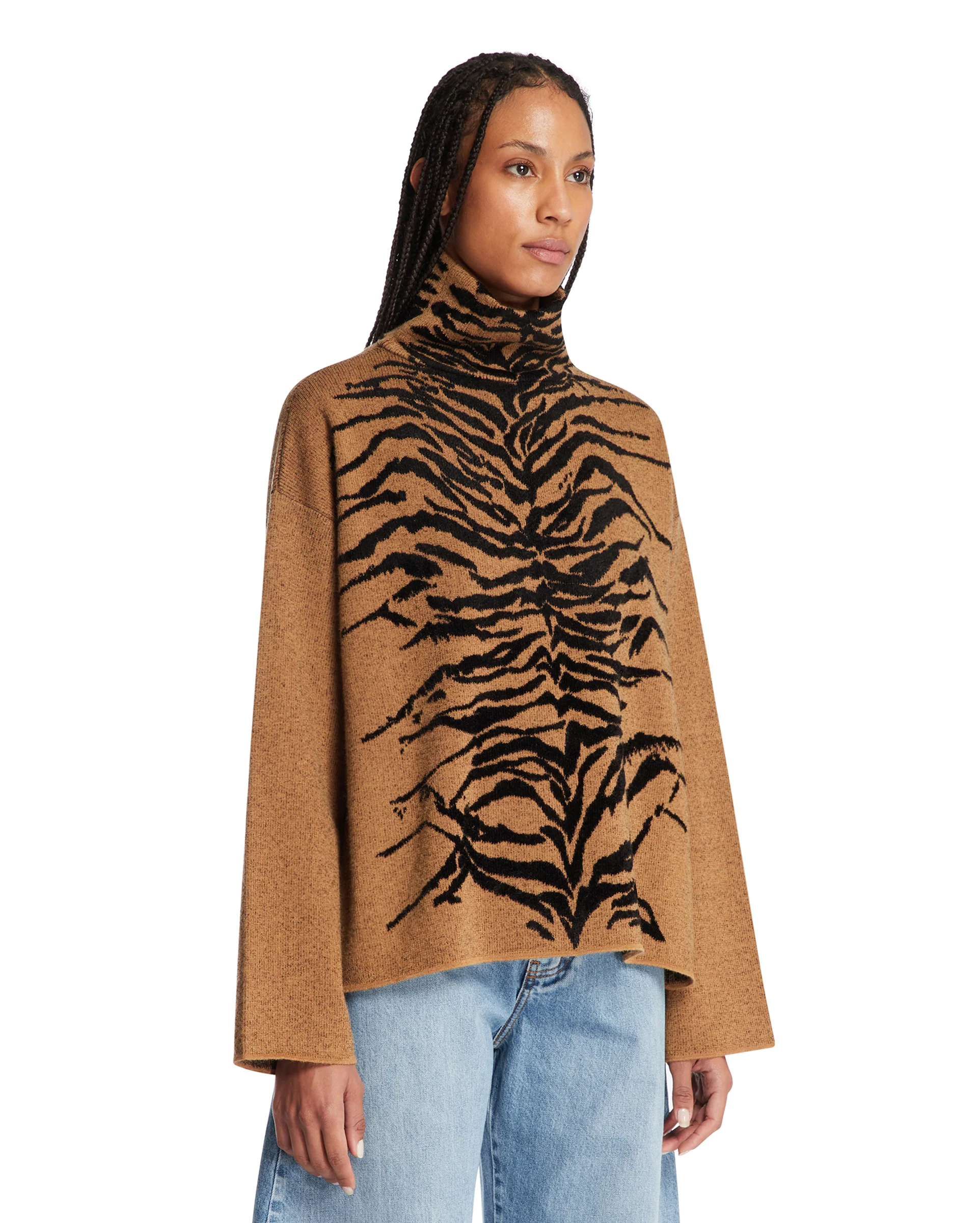 Maglione In Mohair Tigrato Marrone - Image 2