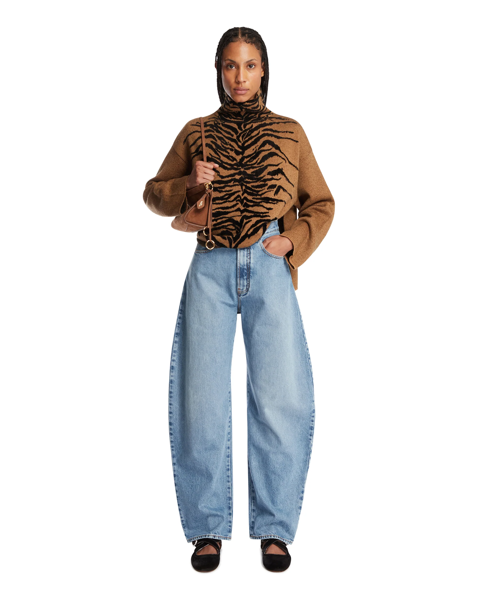 Maglione In Mohair Tigrato Marrone - Image 3