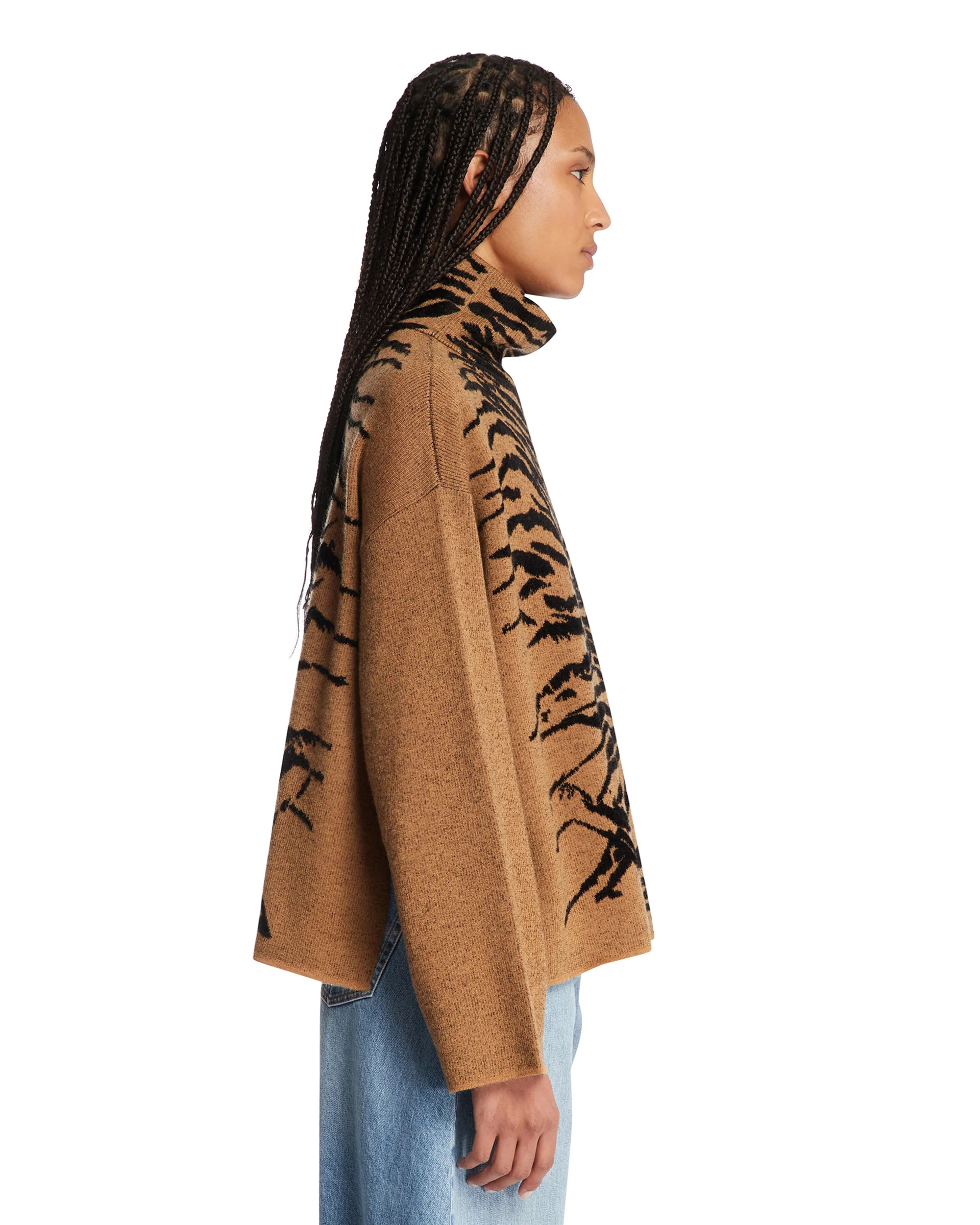 Maglione In Mohair Tigrato Marrone - Image 4