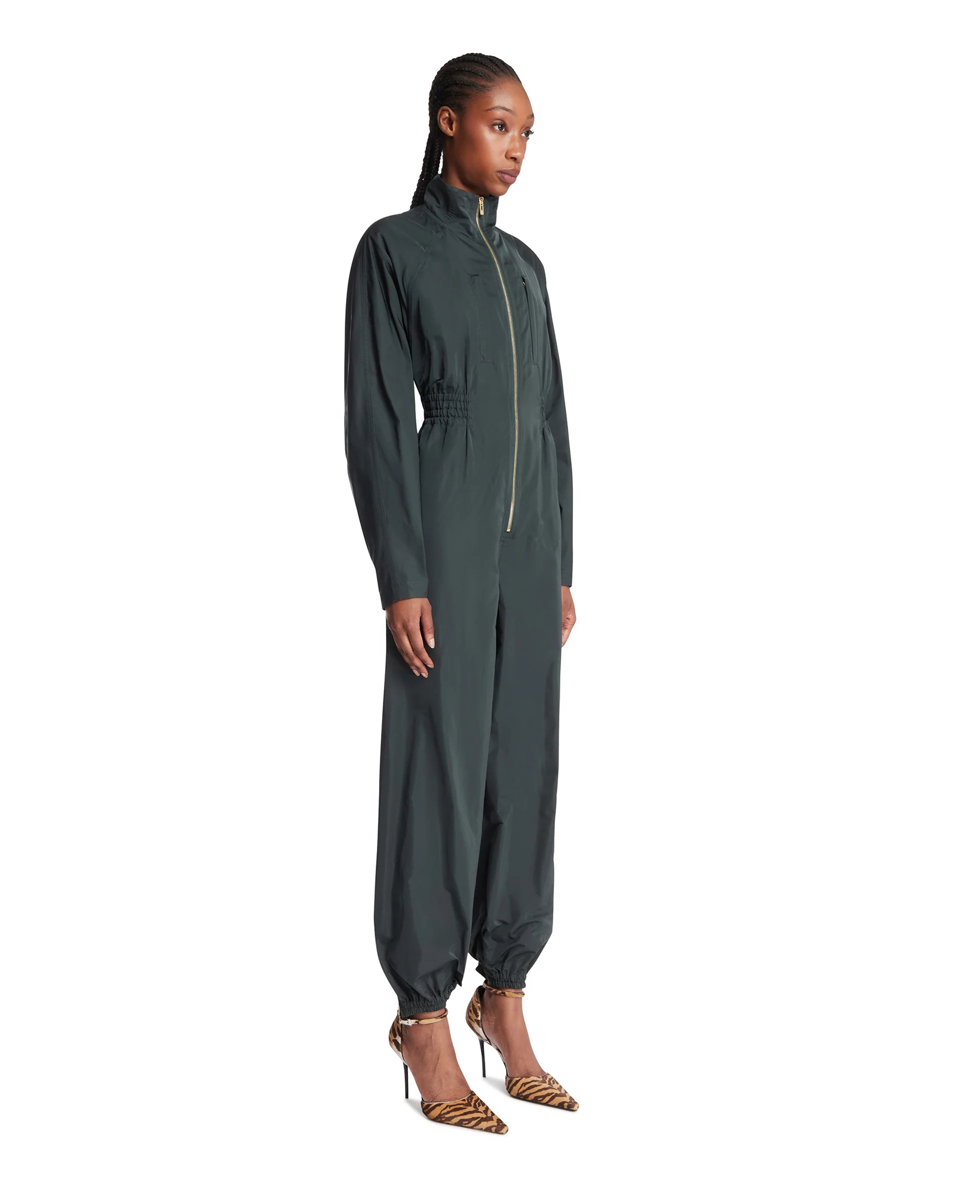 Jumpsuit In Misto Seta Verde - Image 2