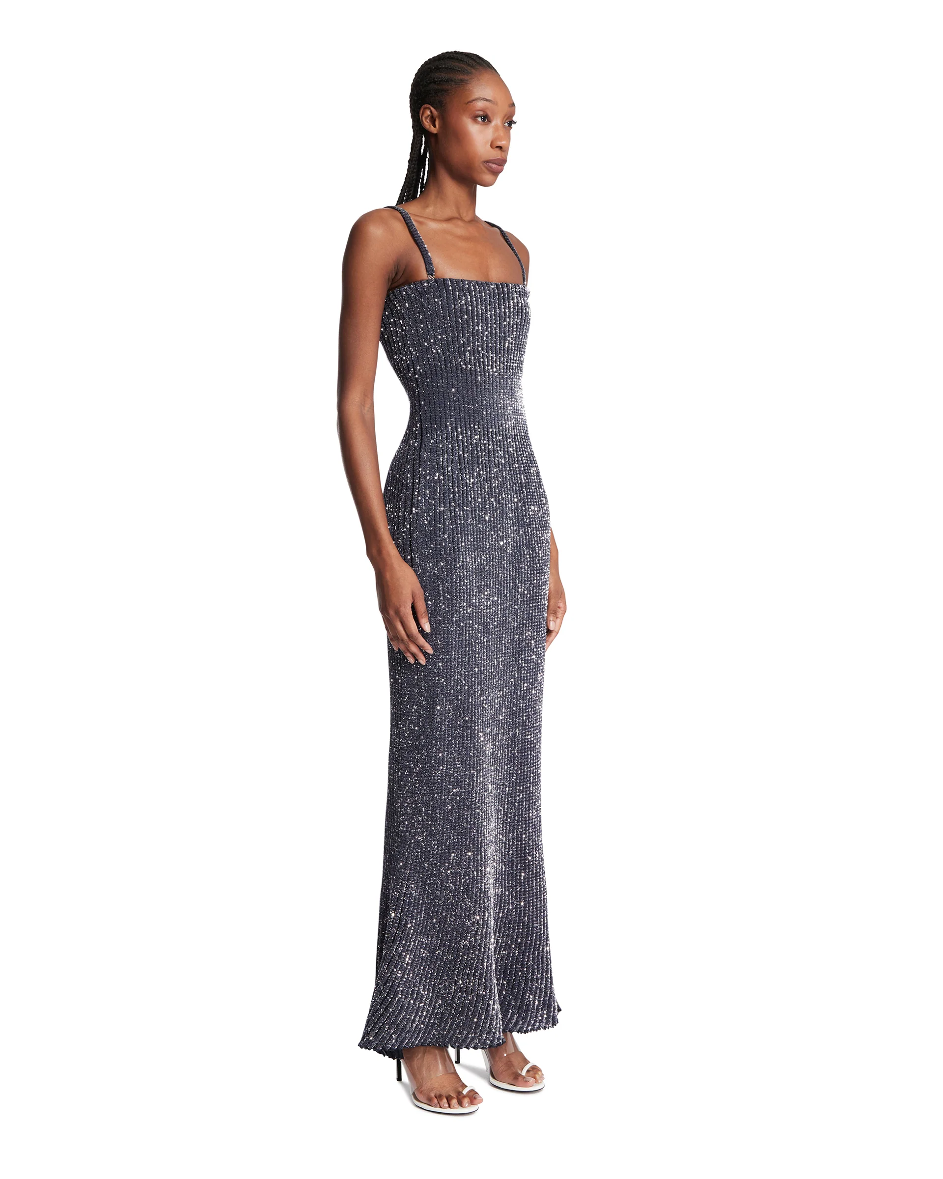 Abito In Maglia Lungo Con Paillettes - Image 2