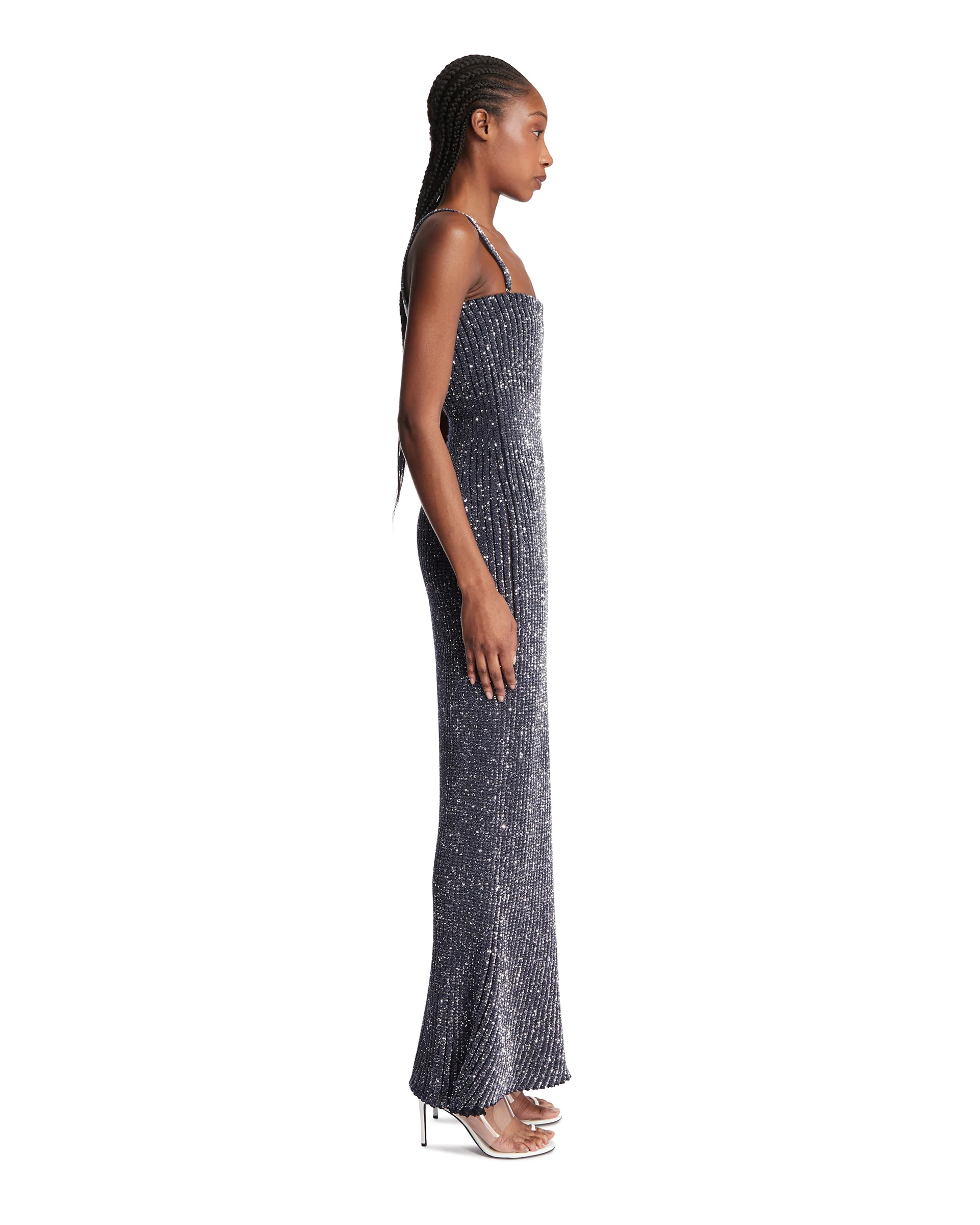 Abito In Maglia Lungo Con Paillettes - Image 4