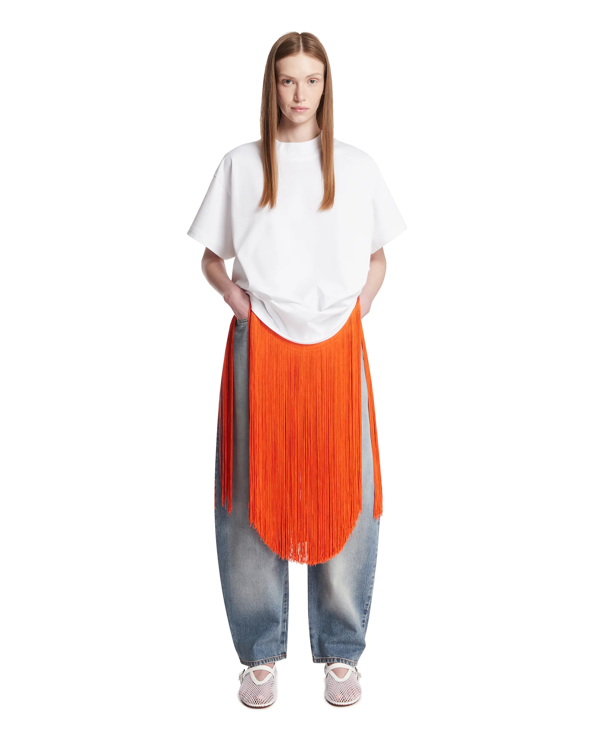 T-shirt Con Frange Bianca - Image 3