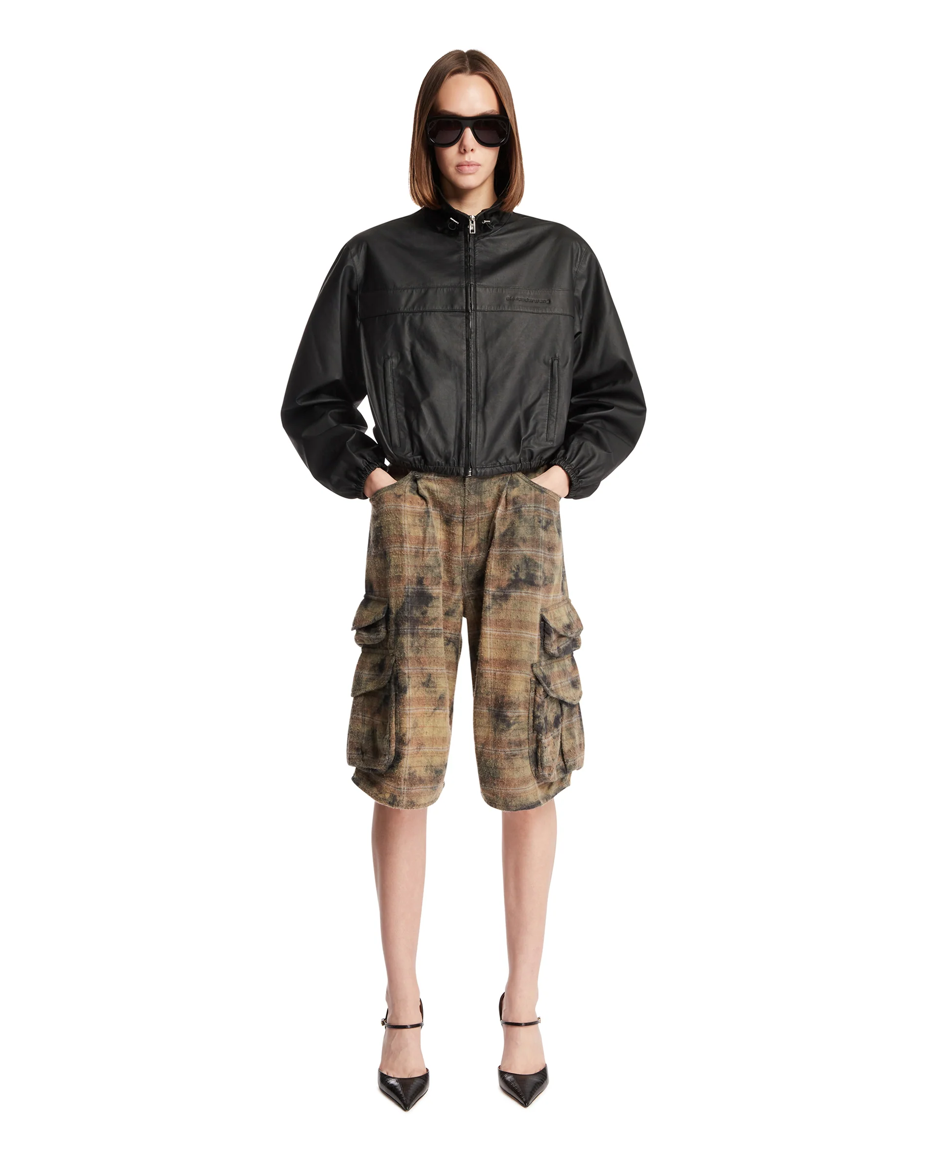 Track Jacket In Pelle Nera - Image 3