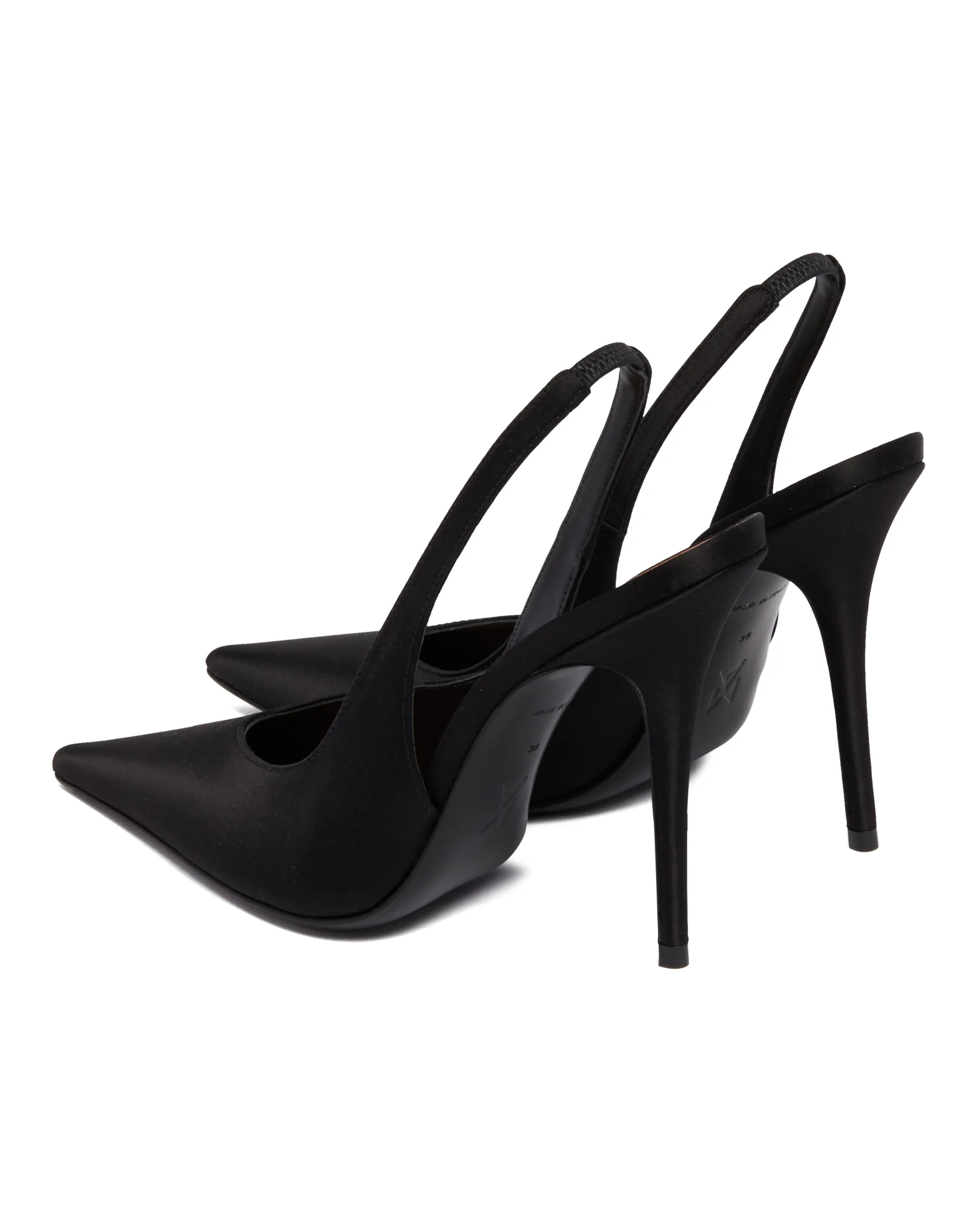 Slingback Anok In Satin Nere - Image 5