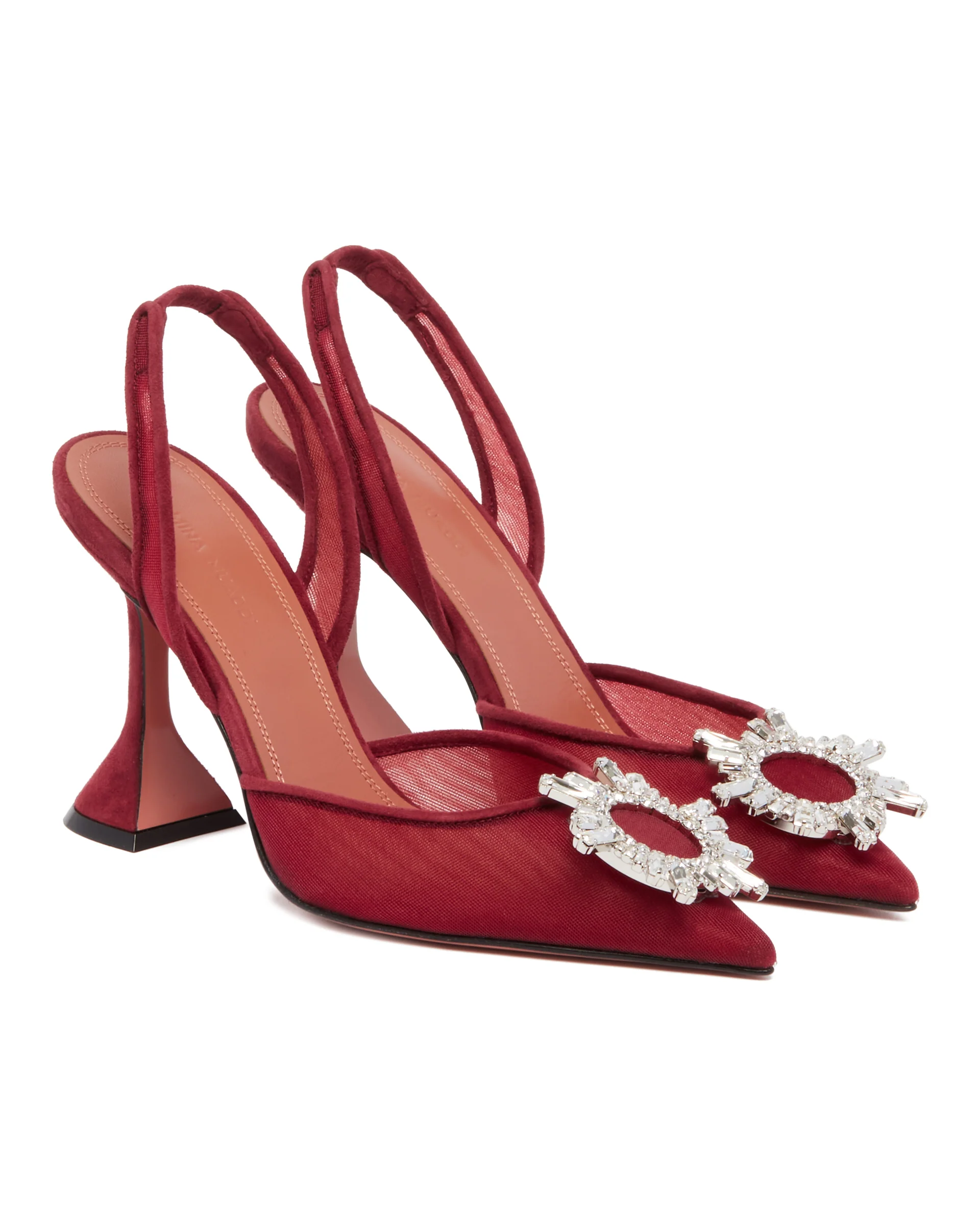 Decollete Begum In Mesh Burgundy - Image 3