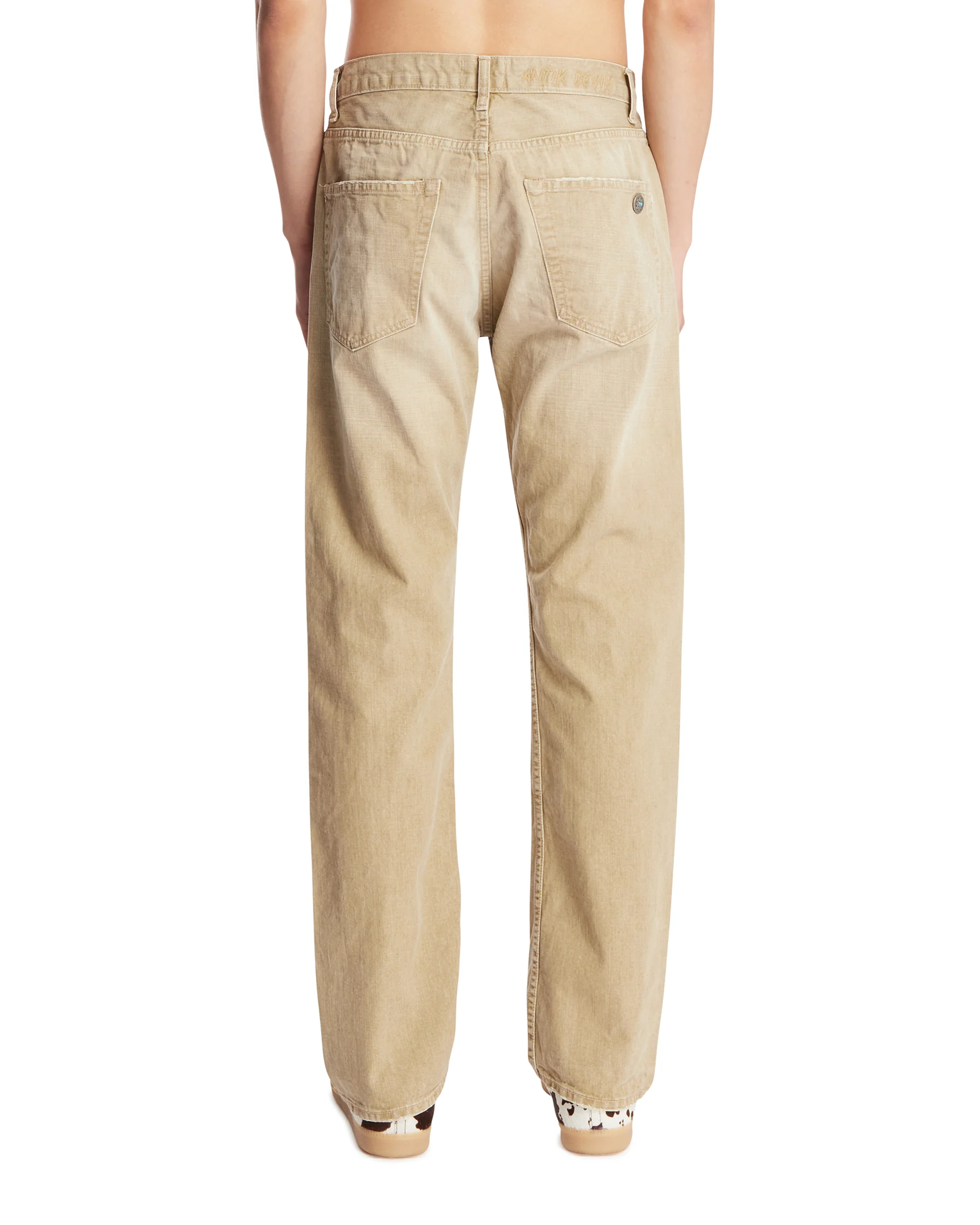 Jeans A Gamba Dritta Beige - Image 5