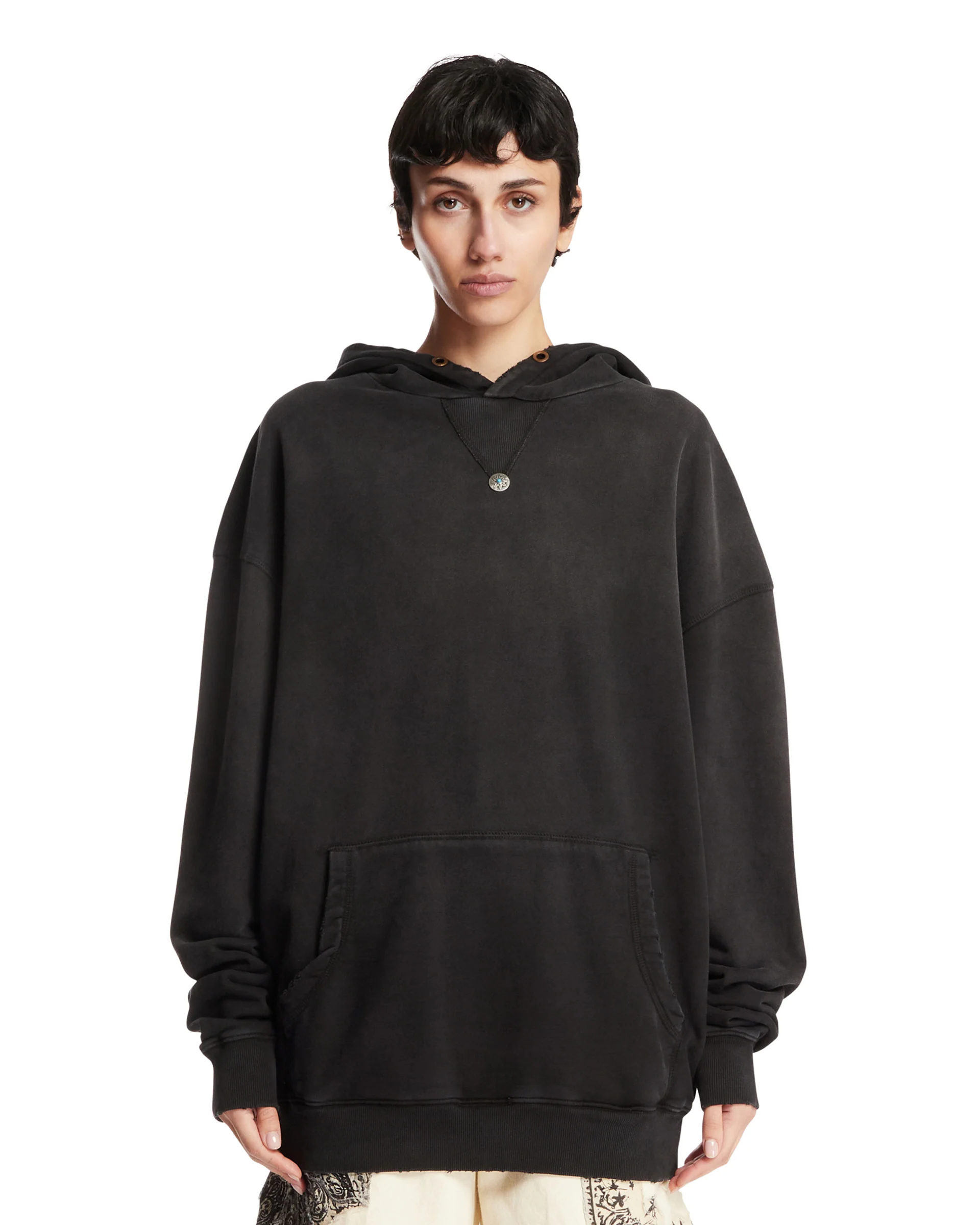 Felpa Oversize In Cotone Nera