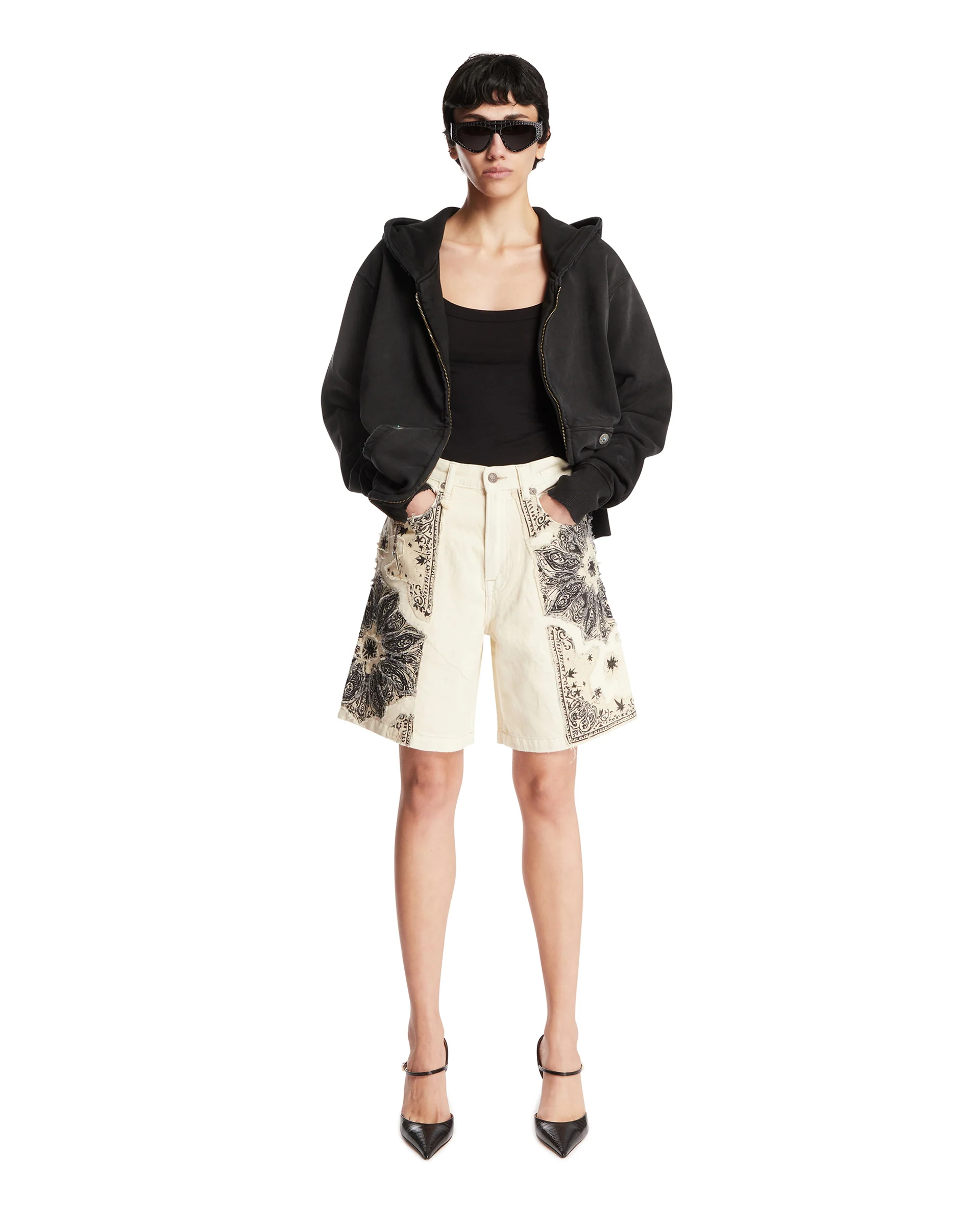 Felpa Con Zip In Cotone Nera - Image 3