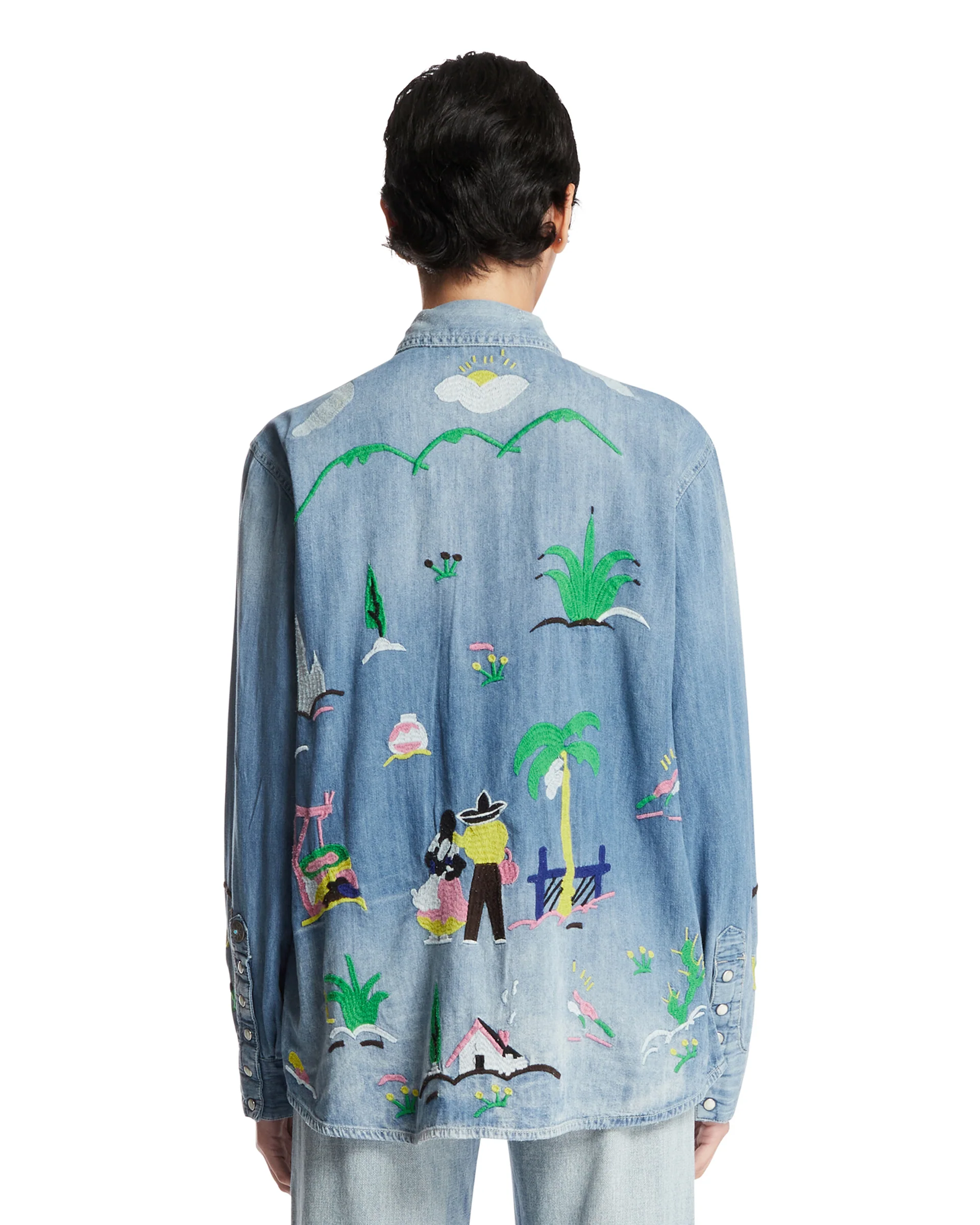 Camicia Western Beck Cactus Blu - Image 5