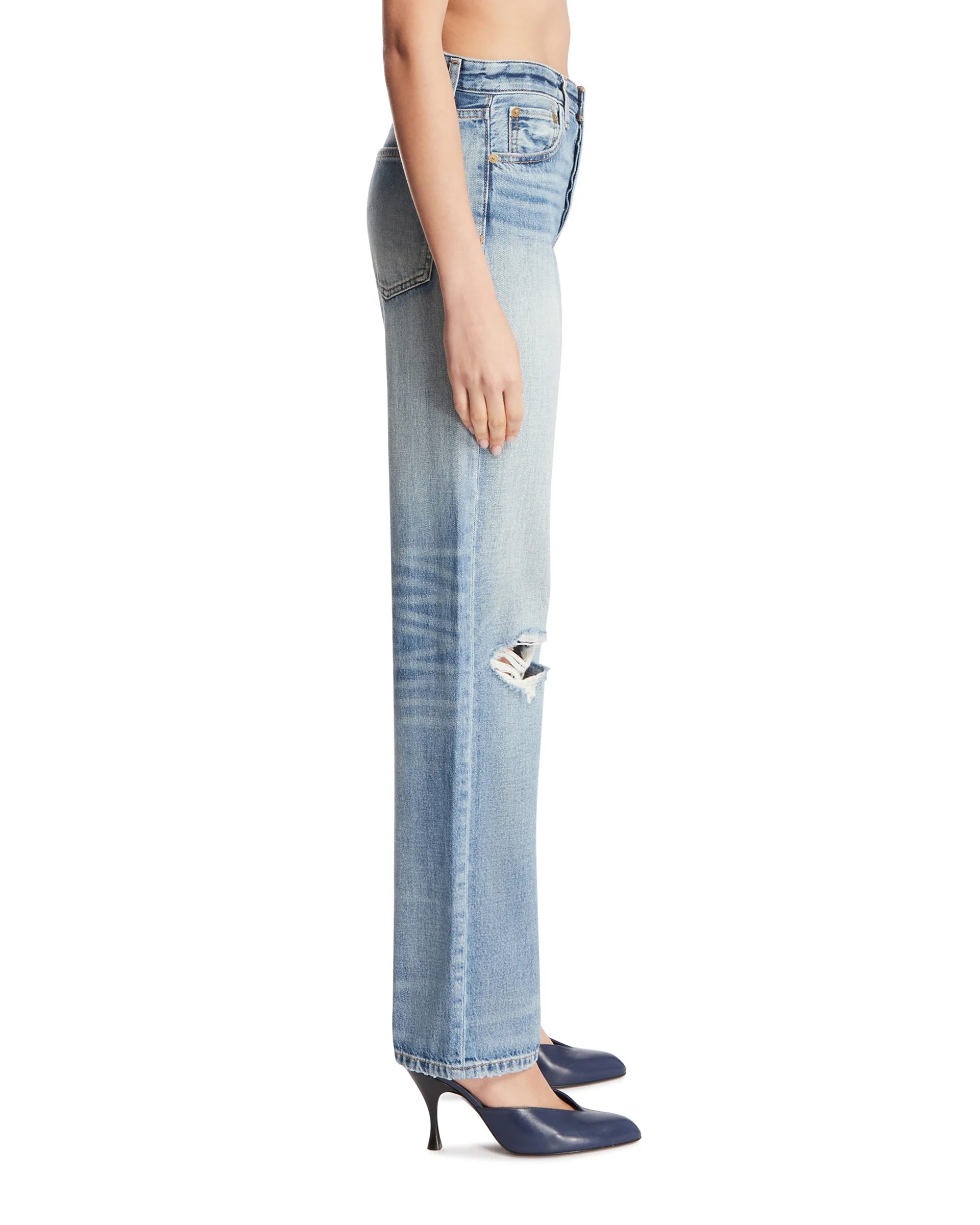 Jeans A Gamba Dritta Blu - Image 4