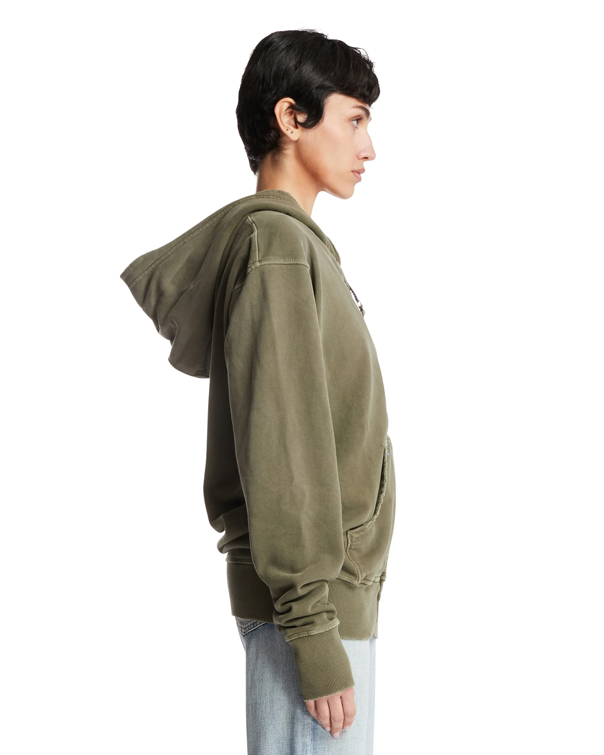 Felpa Con Zip In Cotone Verde - Image 4
