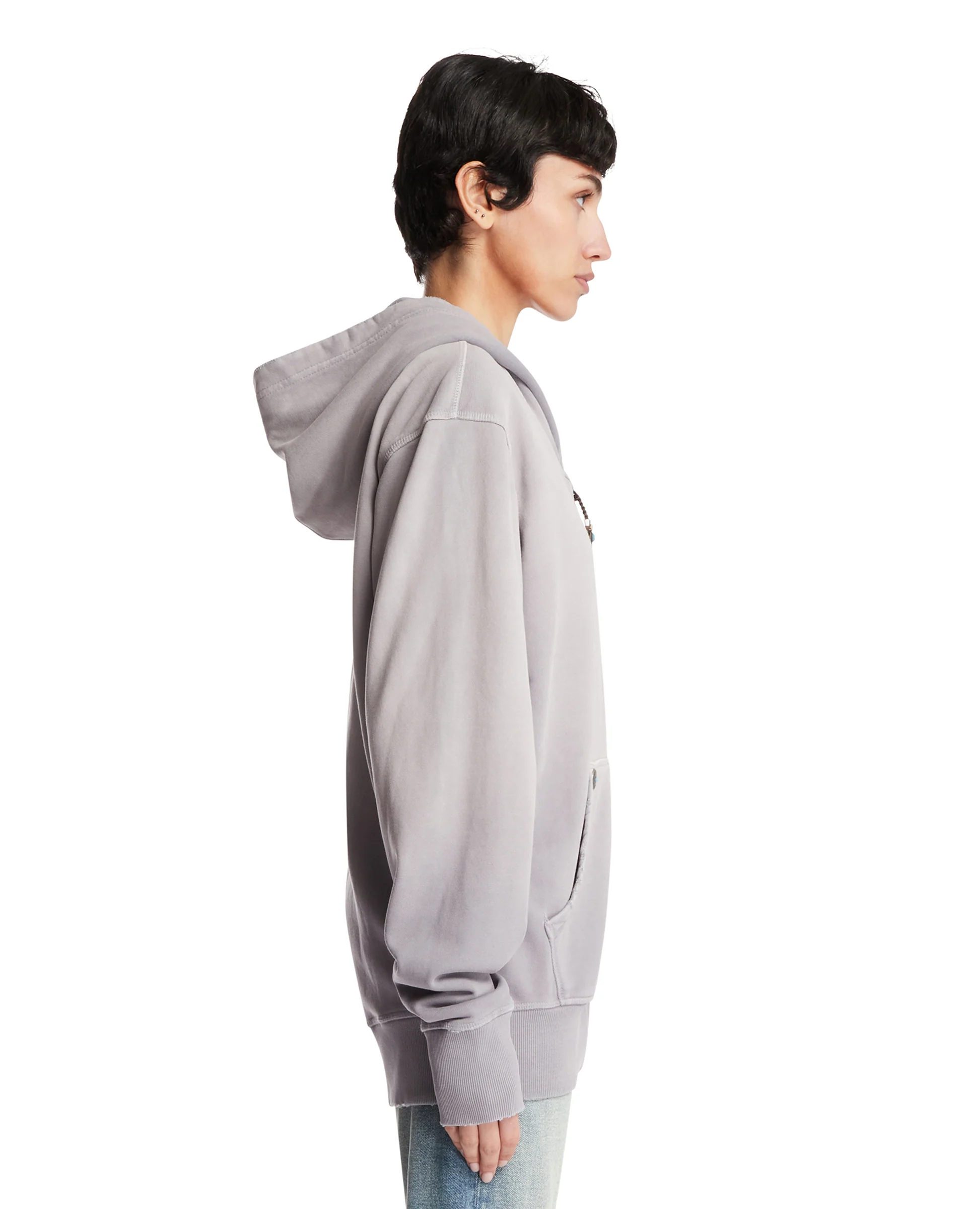 Felpa Con Zip In Cotone Viola - Image 4
