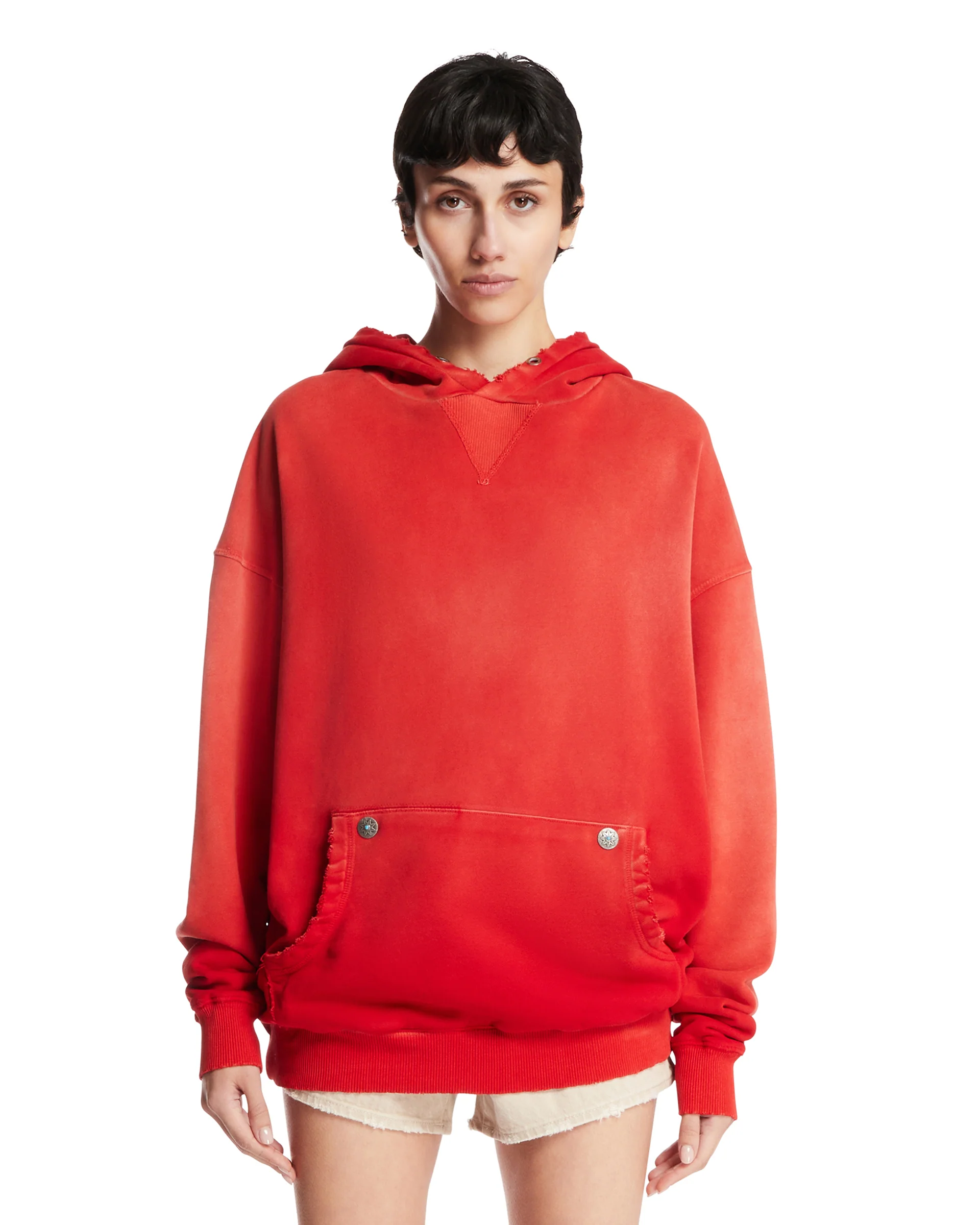 Felpa Oversize In Cotone Rossa