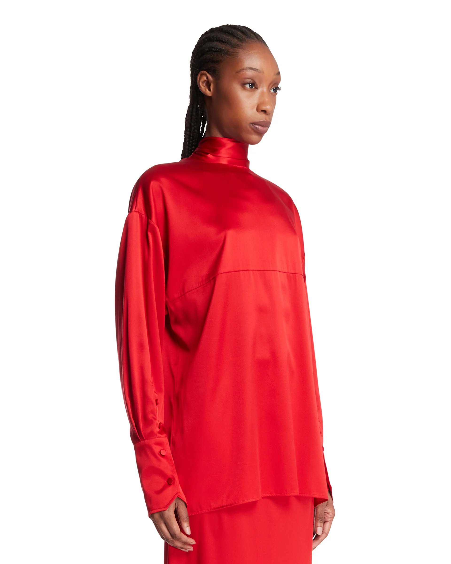 Camicia Elide In Seta Rossa - Image 2