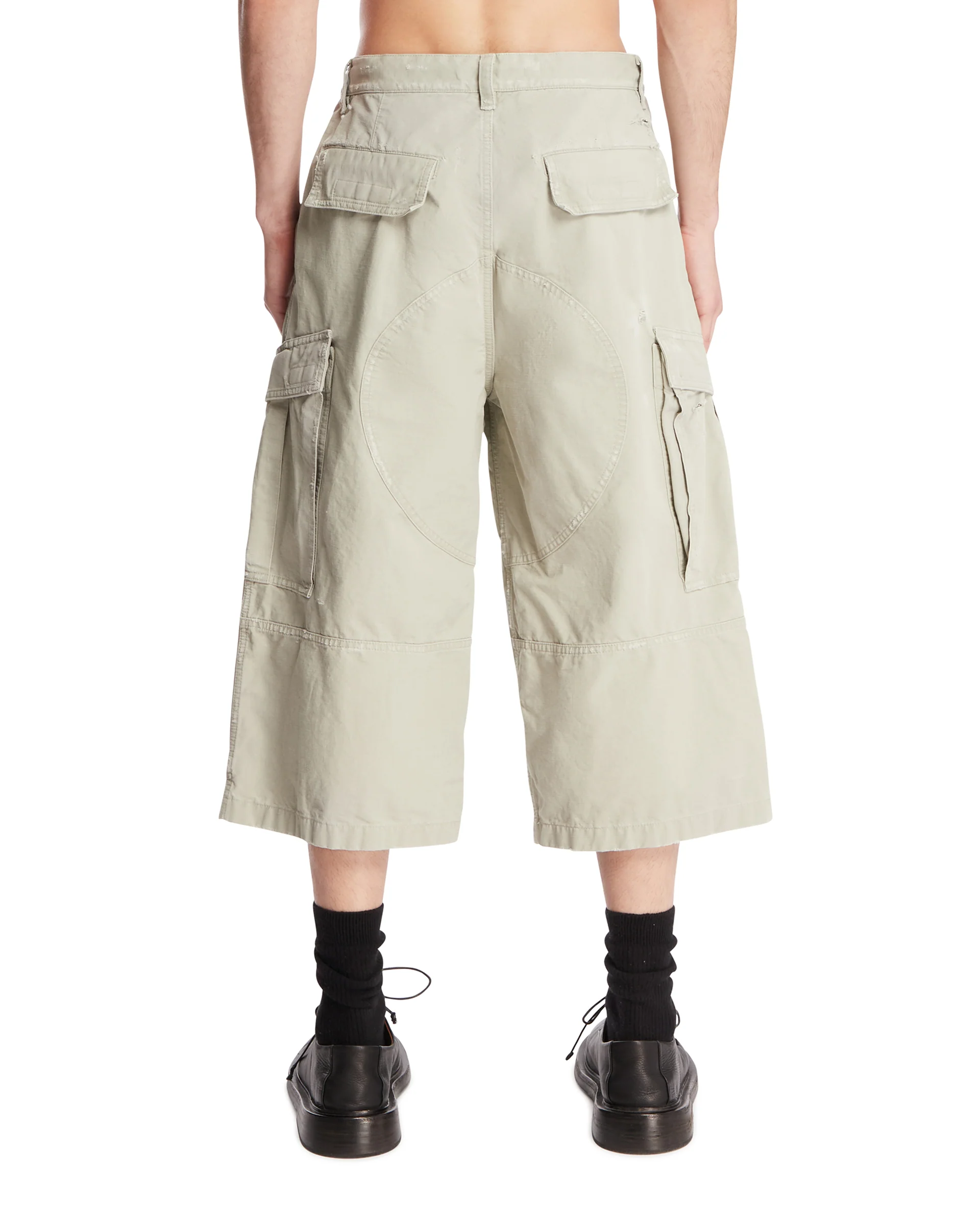 Pantaloni Cargo Cropped Beige - Image 5