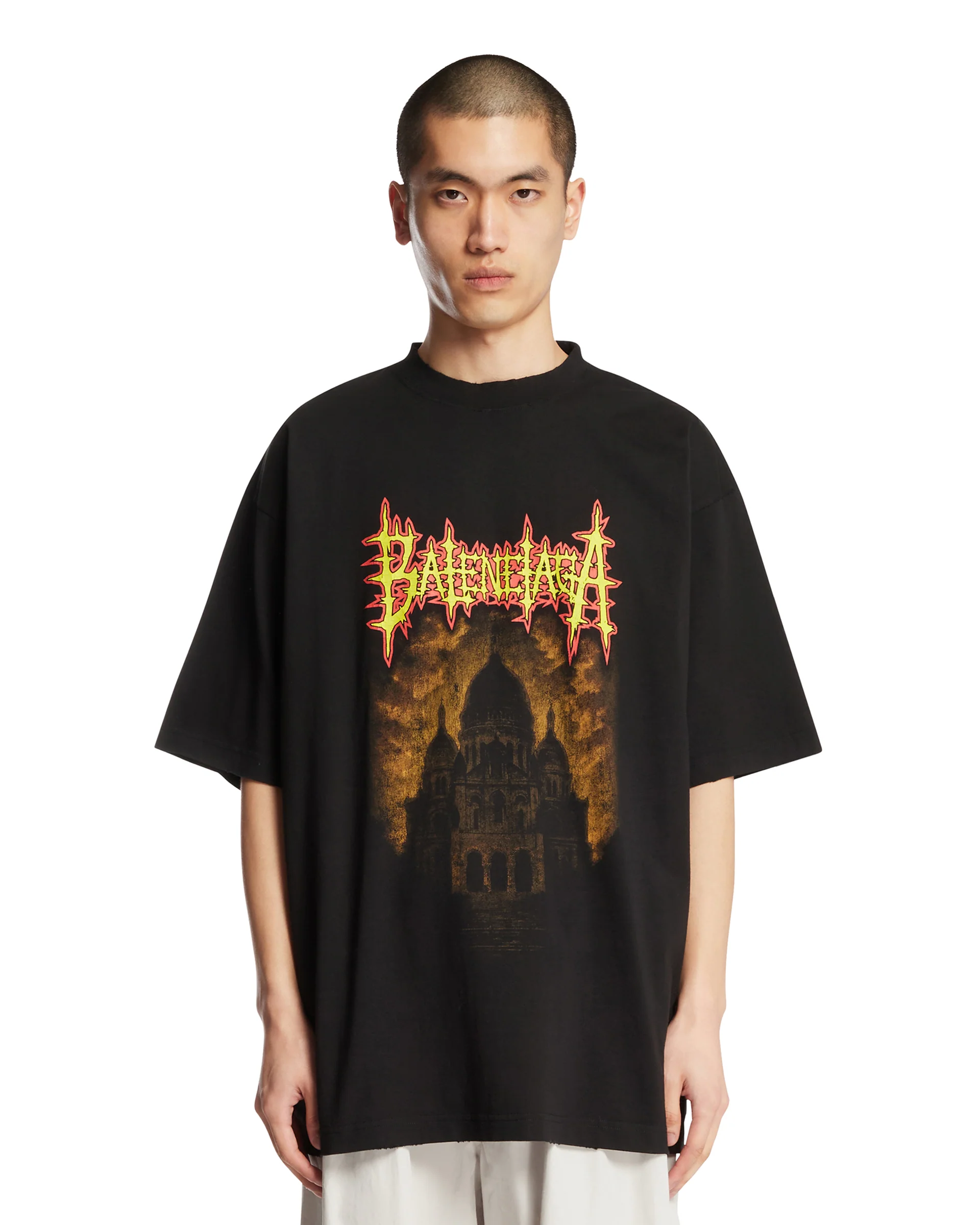 T-Shirt Stampata Con Logo Nera