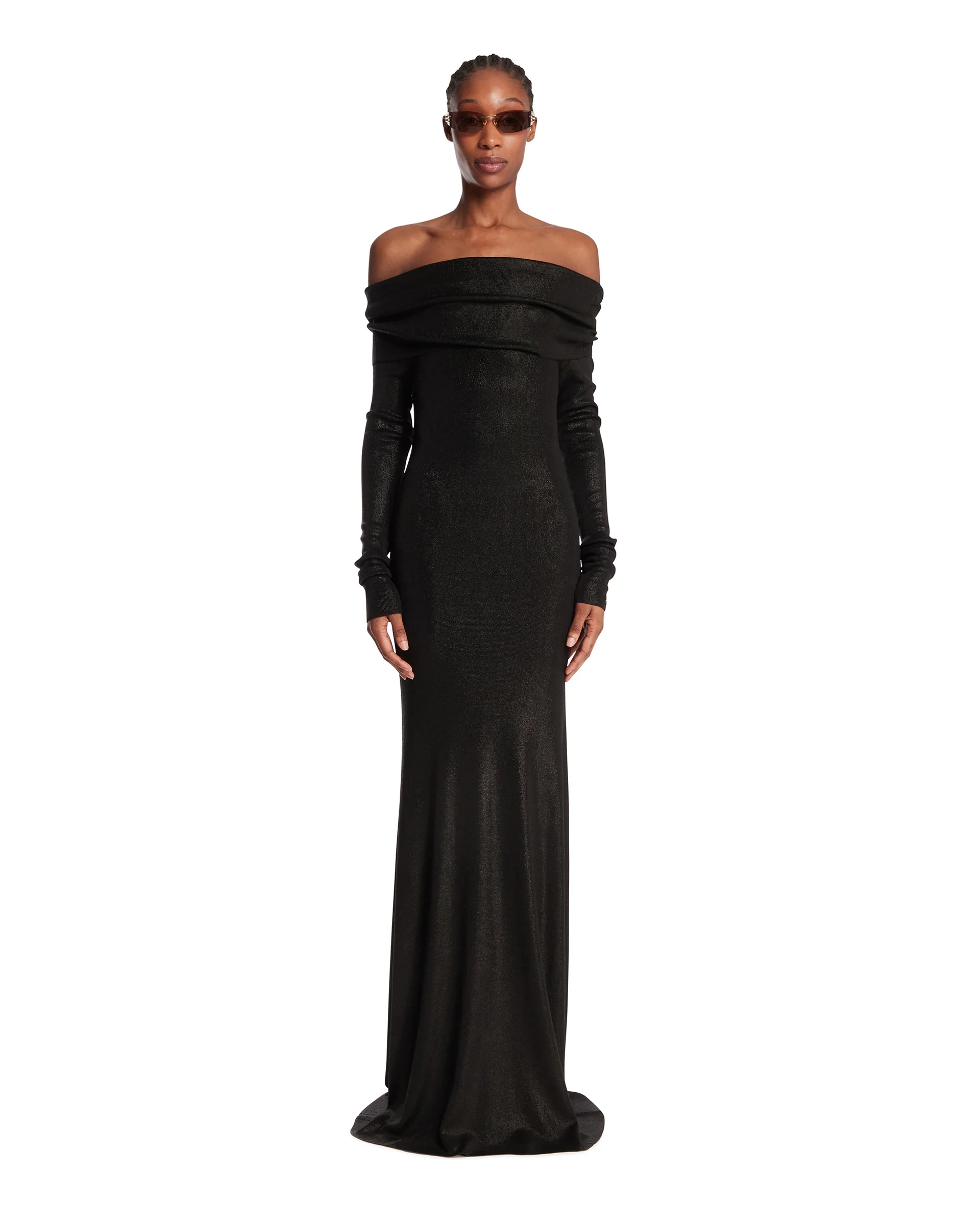 Abito Off-Shoulder Maxi Nero - Image 3