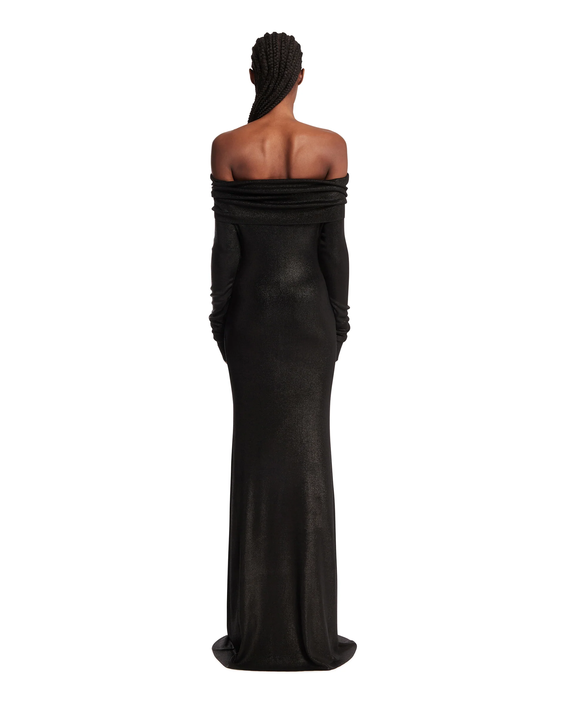 Abito Off-Shoulder Maxi Nero - Image 5