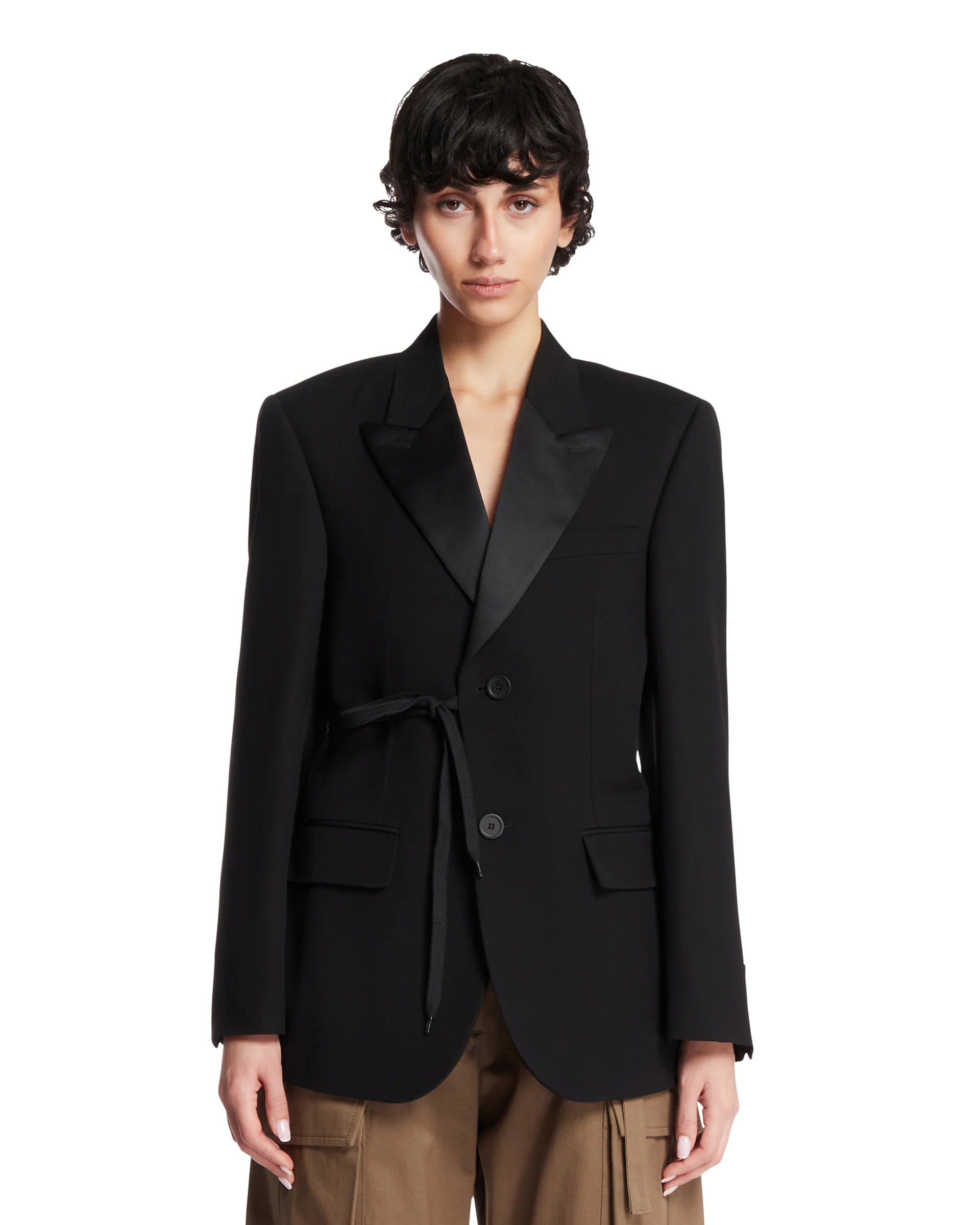 Blazer Con Lacci Nero