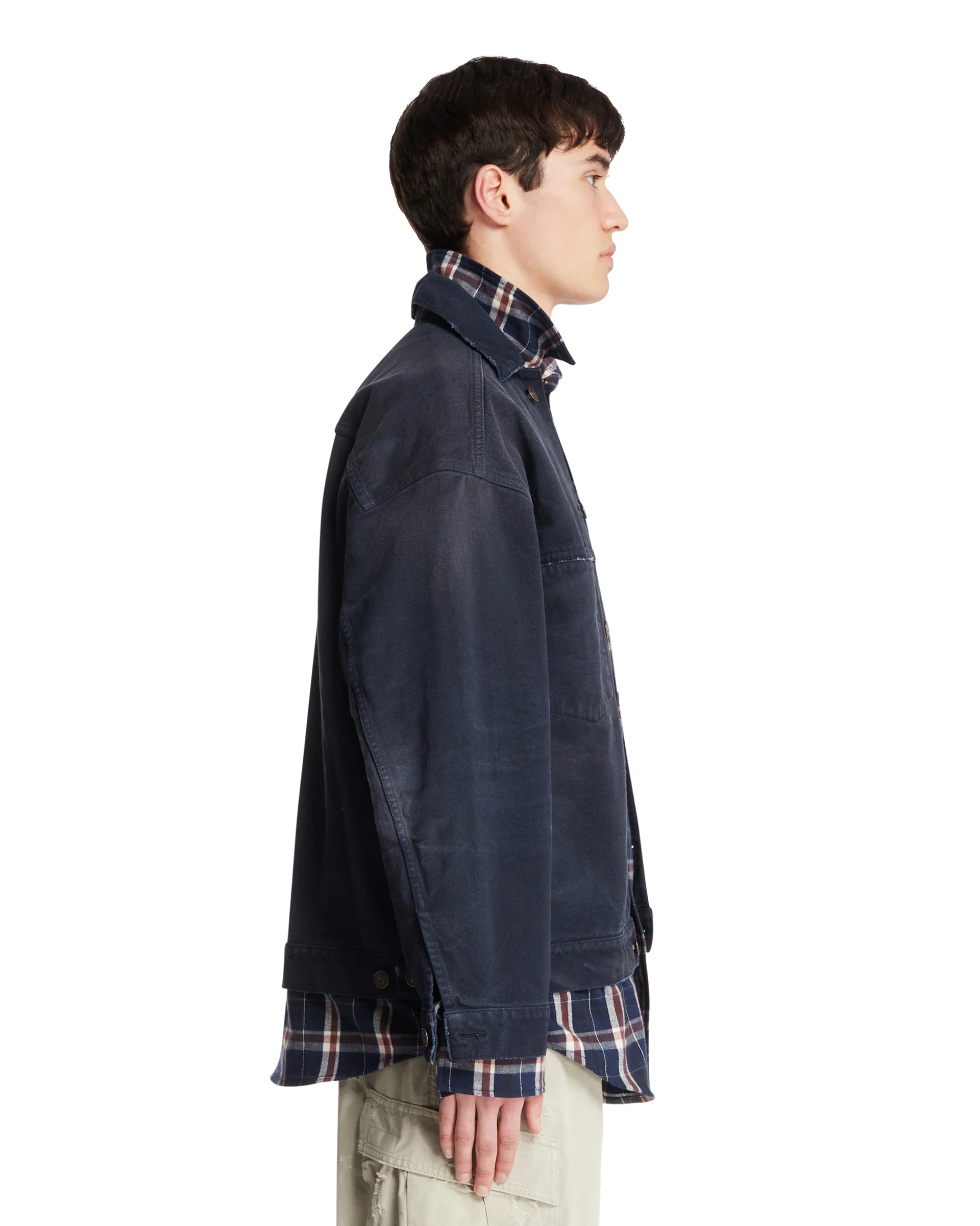Giacca-Camicia Patched In Denim Blu - Image 4