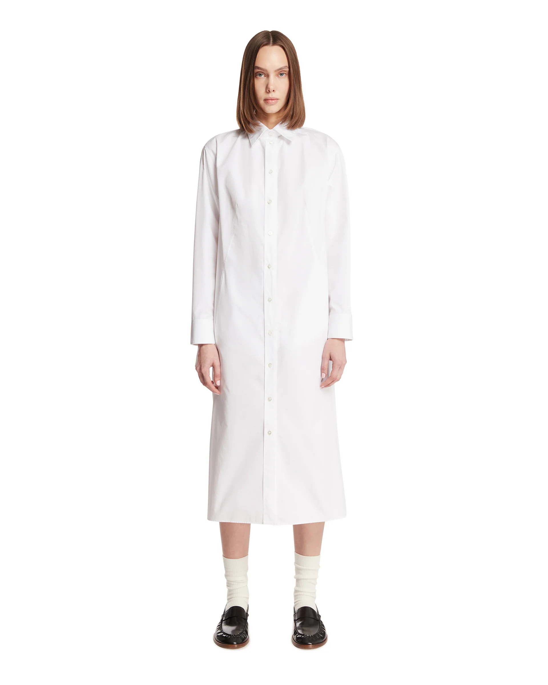 Chemisier Con Scollo Posteriore Bianco
