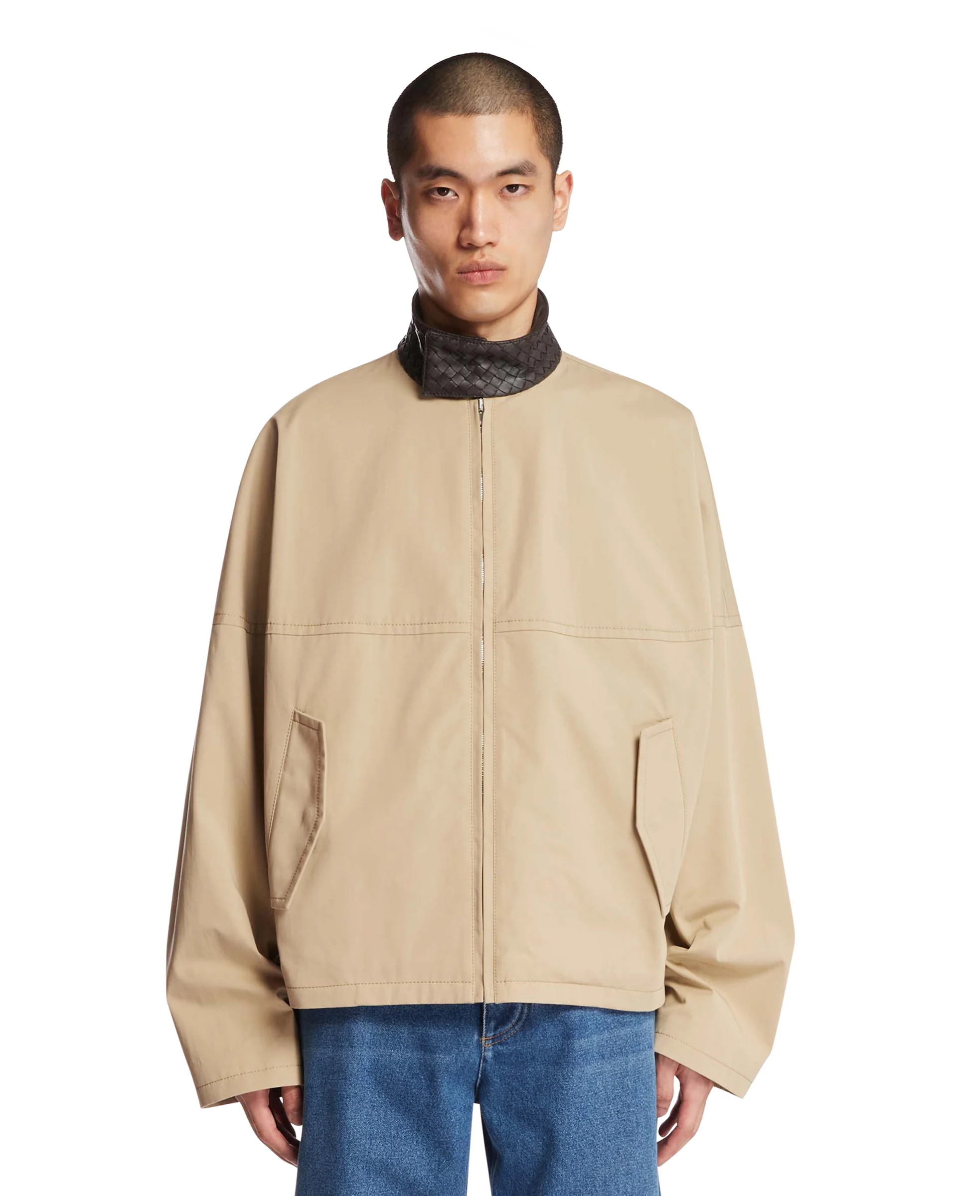 Giacca Con Colletto Intrecciato Beige