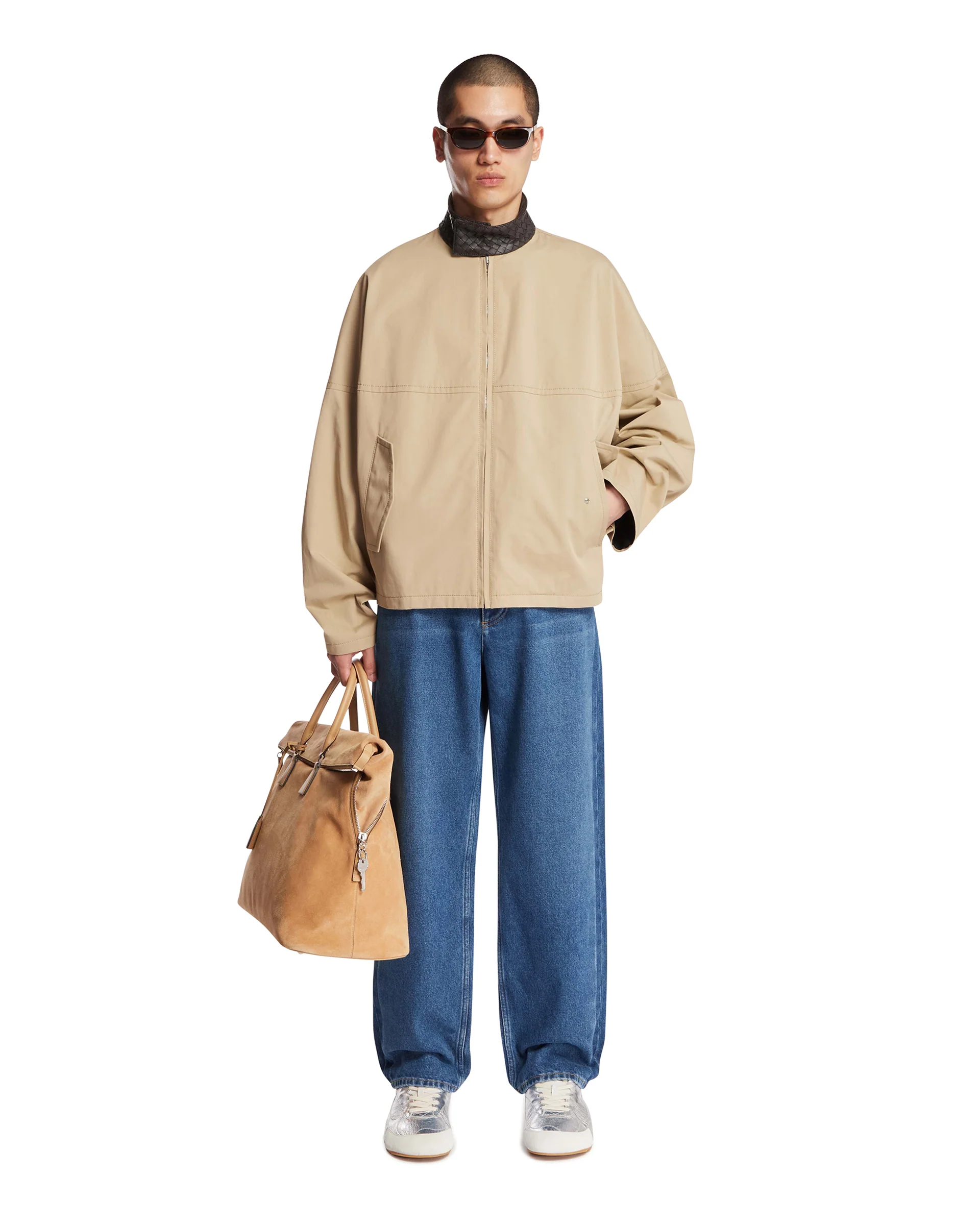 Giacca Con Colletto Intrecciato Beige - Image 3