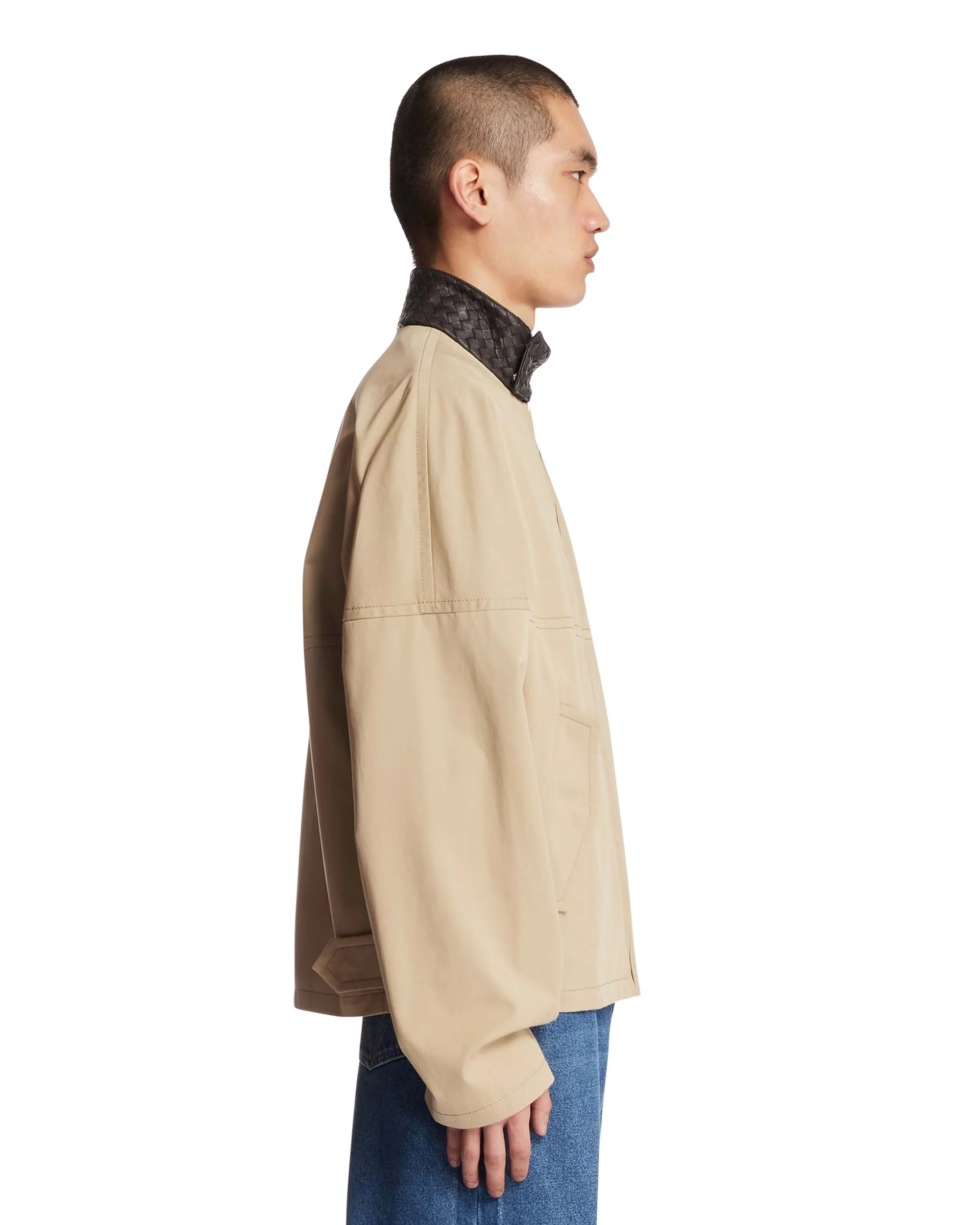 Giacca Con Colletto Intrecciato Beige - Image 4