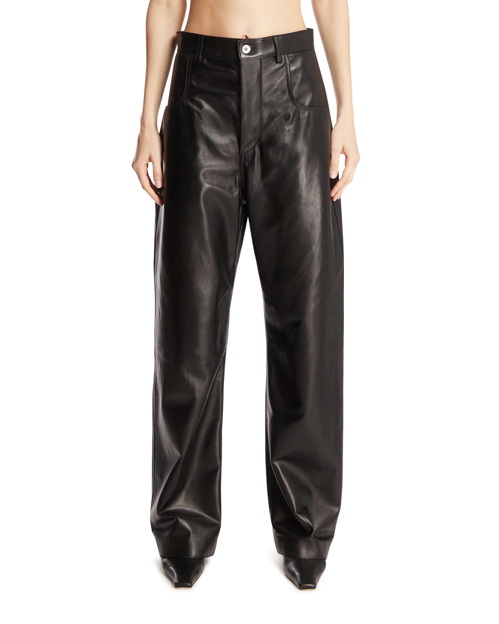 Pantaloni In Pelle Neri